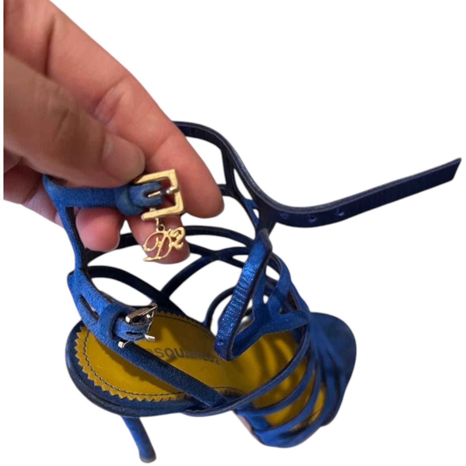 Dsquared2 DSQUARED2 120mm Suede Cage Sandals Size US 5.5 / IT 35.5 - 3 Thumbnail