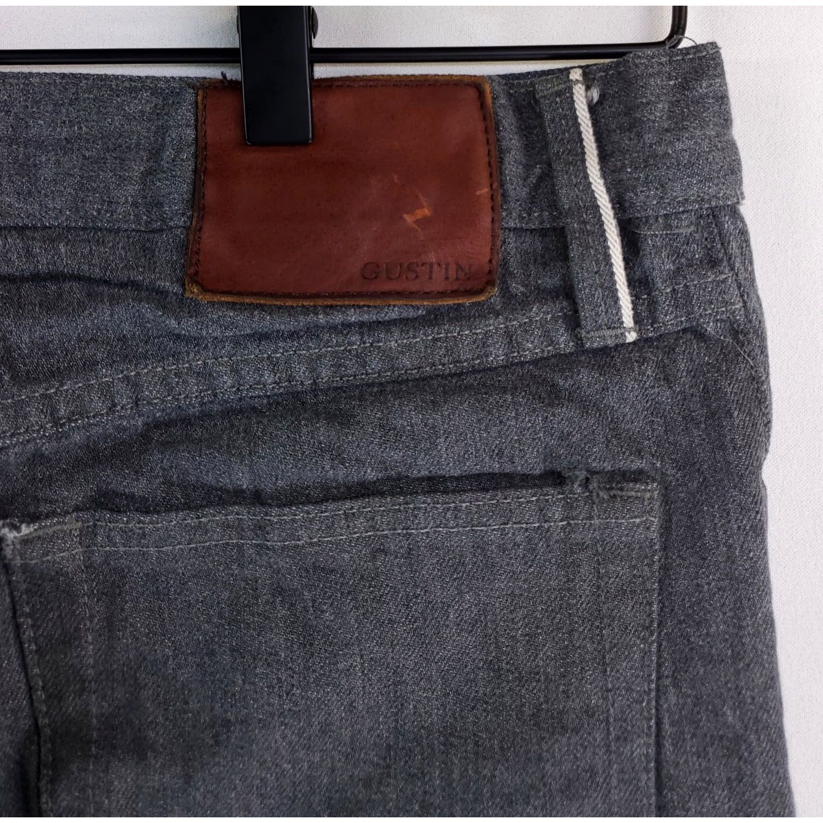 Gustin Gustin Jeans Skinny Raw Gray Mens 32 x 28 Inseam Gray Mens Skinny Selvedge Jeans Size US 32 / EU 48 - 5 Thumbnail