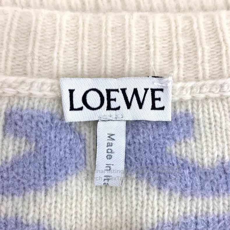 Loewe Loewe Beige logo flock wool round-neck single-breasted lon Size XS / US 0-2 / IT 36-38 - 5 Thumbnail