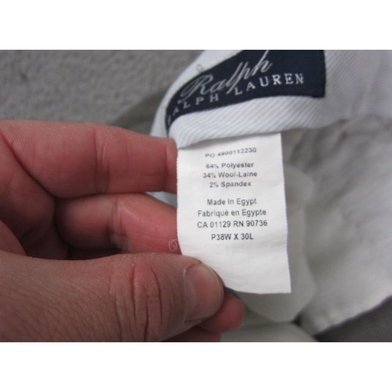 Ralph Lauren VINTAGE Ralph Lauren Pants Mens Regular Gray Wool Blend 38x30 Chino Slat Pocket Zipper Button Front Flat Front 80s 90s City Preppy Cotton? Size US 38 / EU 54 - 6 Thumbnail