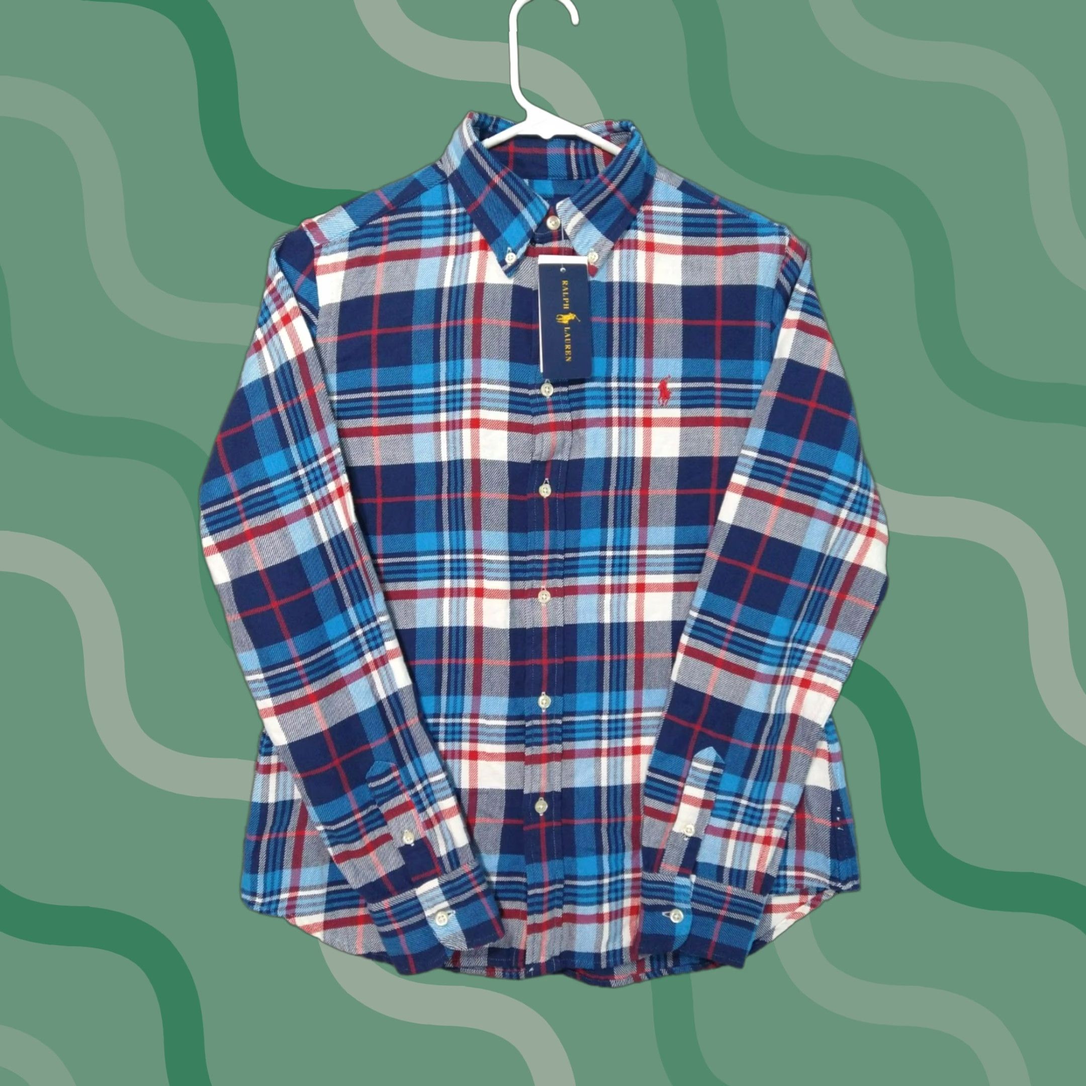 Polo Ralph Lauren Polo Ralph Lauren Shirt Mens Medium Blue Plaid Flannel Classic Fit Button Up Size US M / EU 48-50 / 2 - 1 Thumbnail