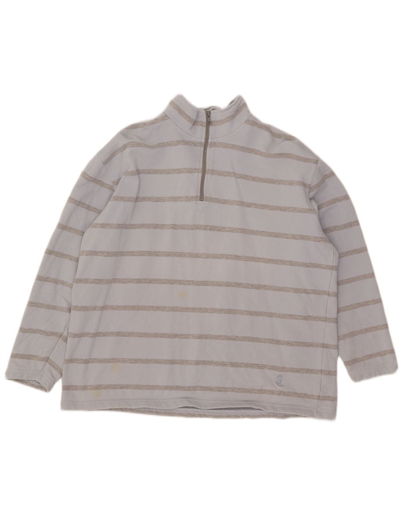 Ralph Lauren Womens Overd Sweatshirt Jumper UK 12 Medium Blue Striped Size XXS / US 00 / IT 34 - 1 Thumbnail