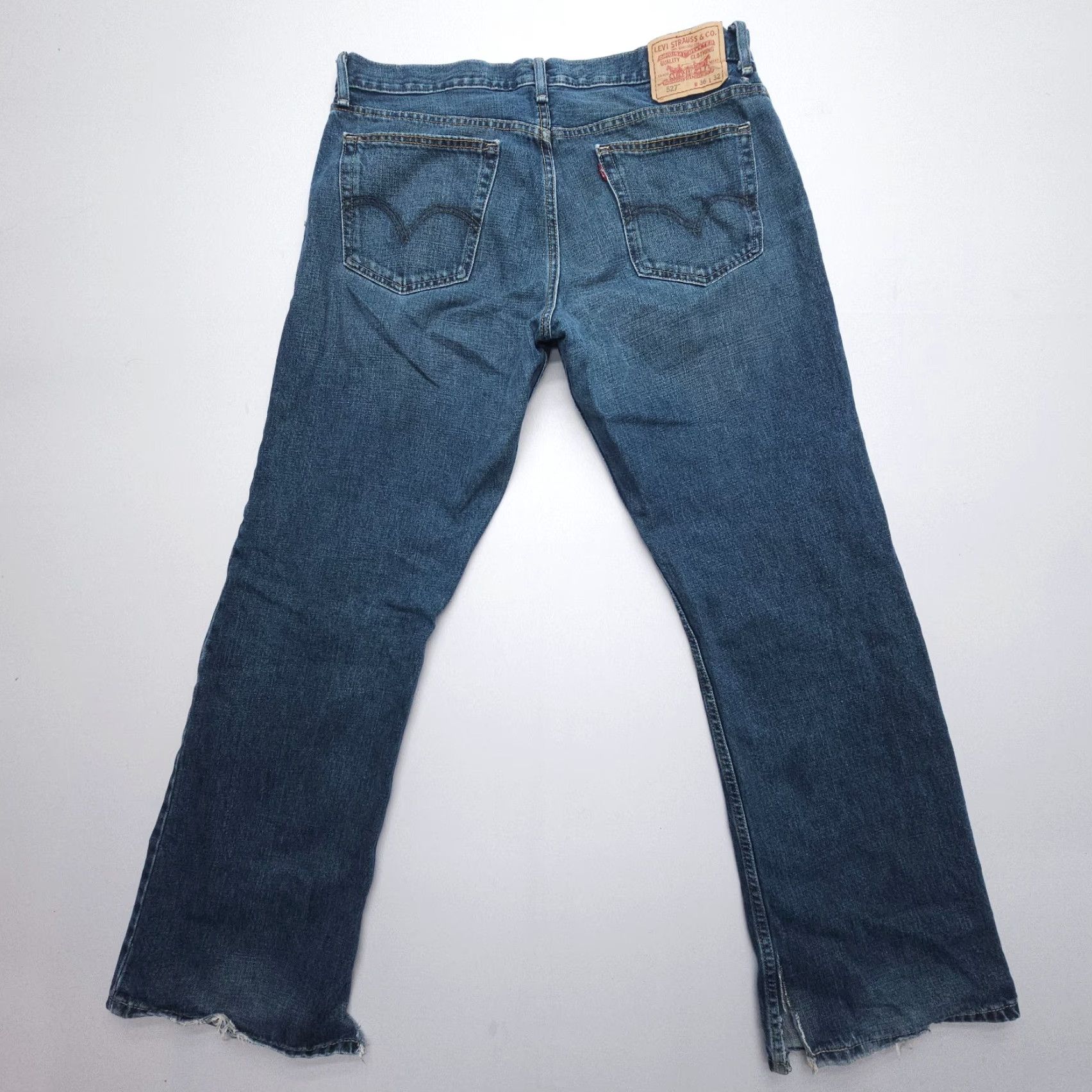 Levi's Levi's 527 Bootcut Jeans Mens 44 Regular Blue Dark Wash Y2K Western Size US 44 / EU 60 - 2 Thumbnail