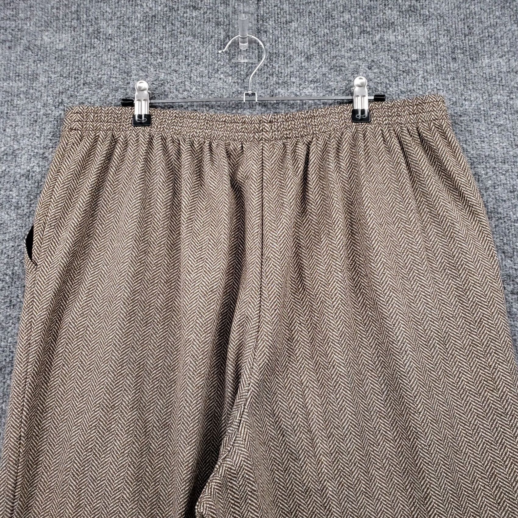 Vintage Alfred Dunner Dress Pants Womens 18 Plus Brown High Rise Straight Herringbone Dress Pants Womens Plus Size Brown Herringbone Straight 18+ Mens Womens Size 40" / US 18 - 5 Thumbnail