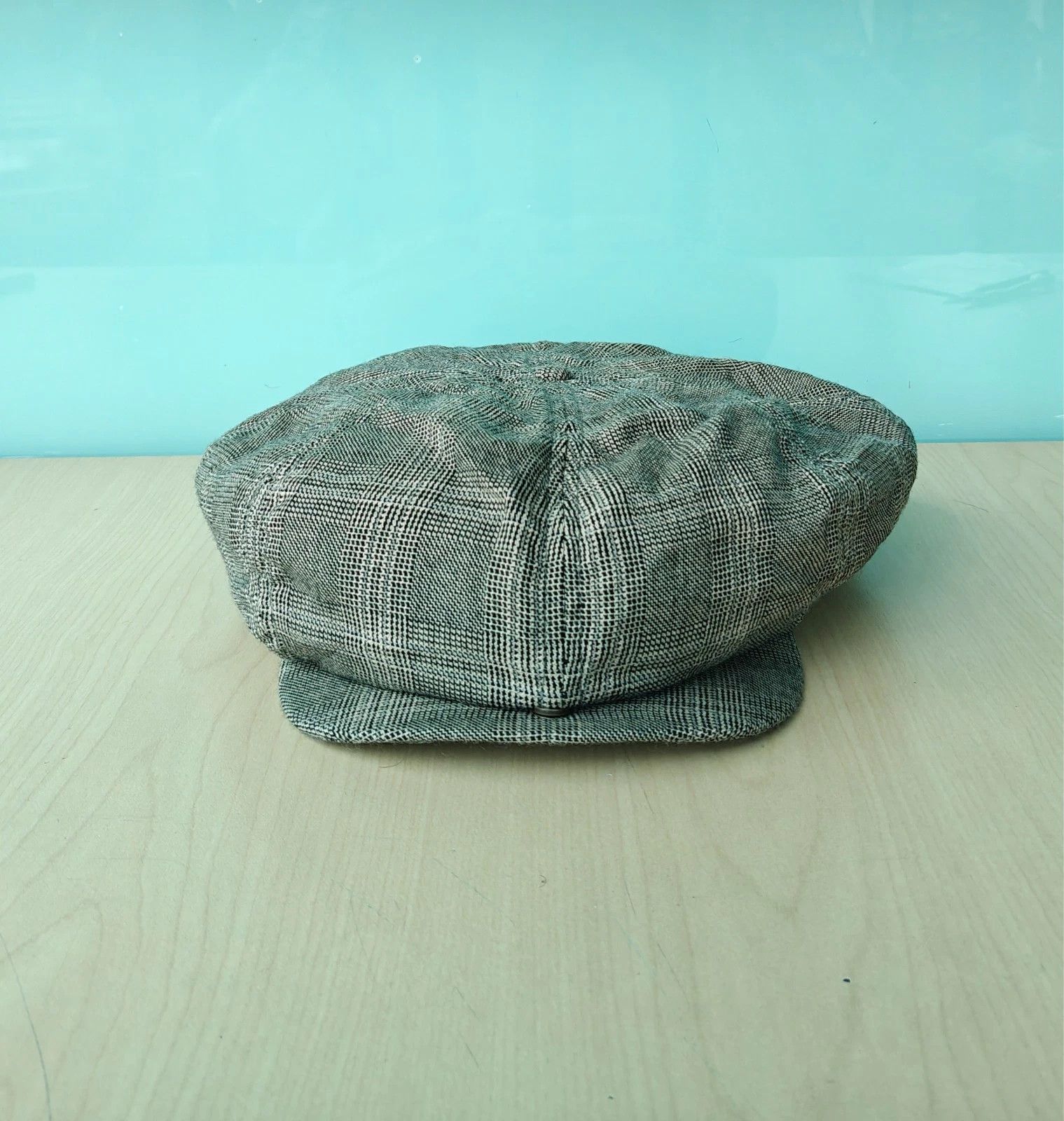 RRL Ralph Lauren DOUBLE RL Wool-Cotton Glen Plaid Newsboy Cap T