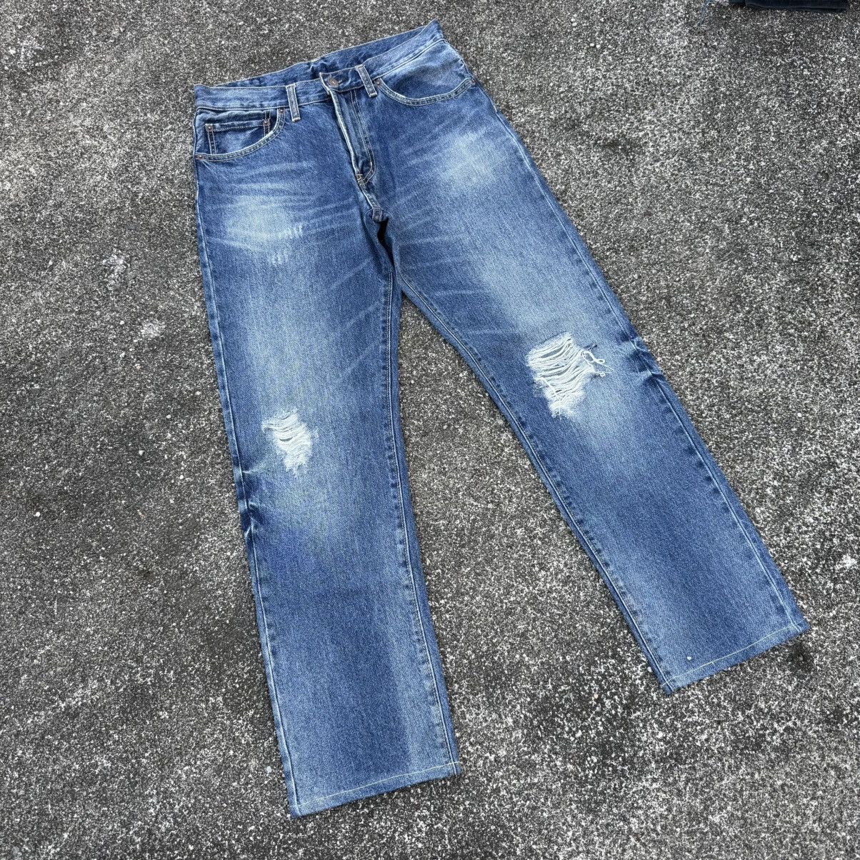Jean VINTAGE GU DENIM STRAIGHT FADED RIPPEP JEAN PANTS Size US 30 / EU 46 - 2 Thumbnail