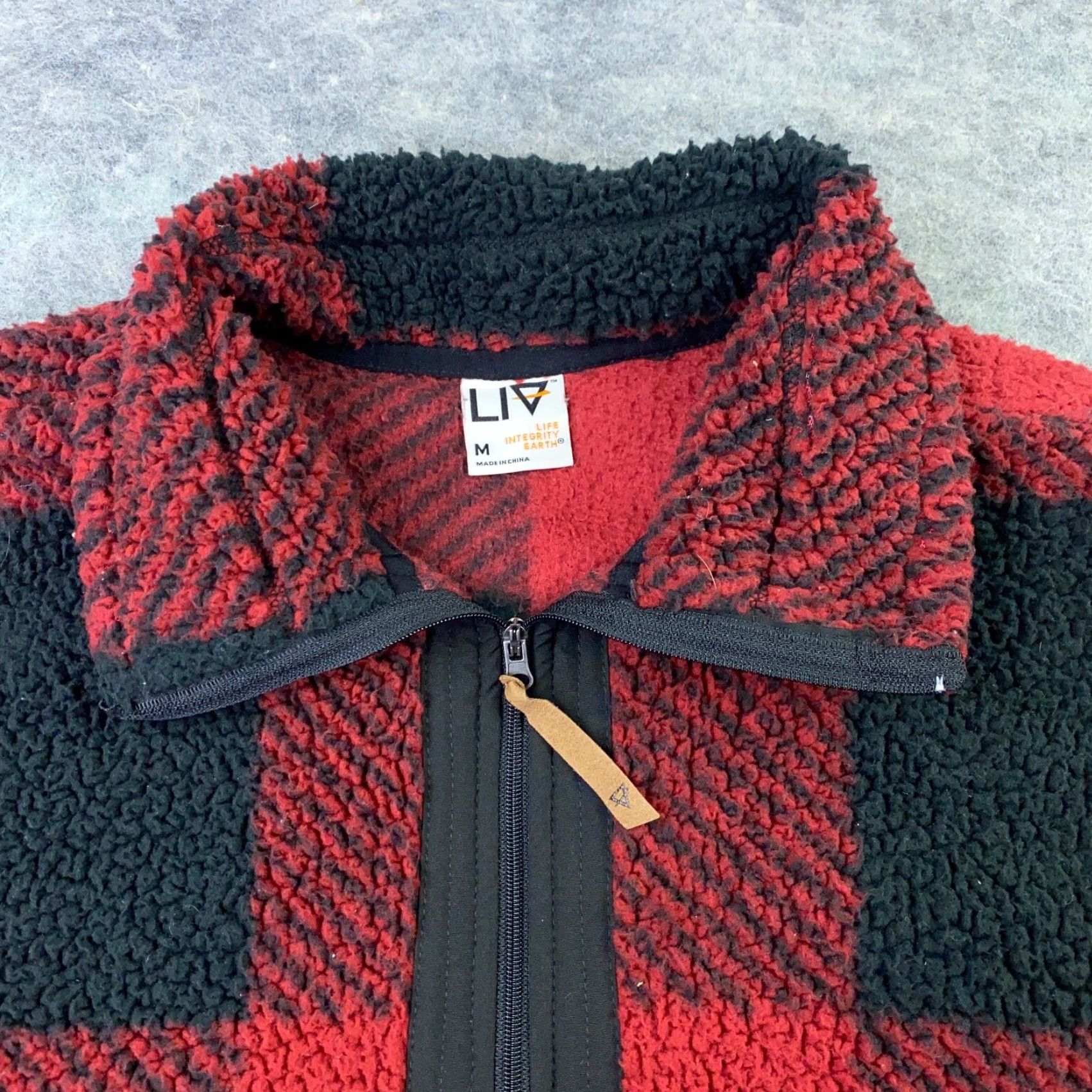 Vintage VINTAGE Life Integrity Earth Womens Pullover Medium Red Fleece Buffalo Plaid 1/4 Zip Size M / US 6-8 / IT 42-44 - 3 Thumbnail
