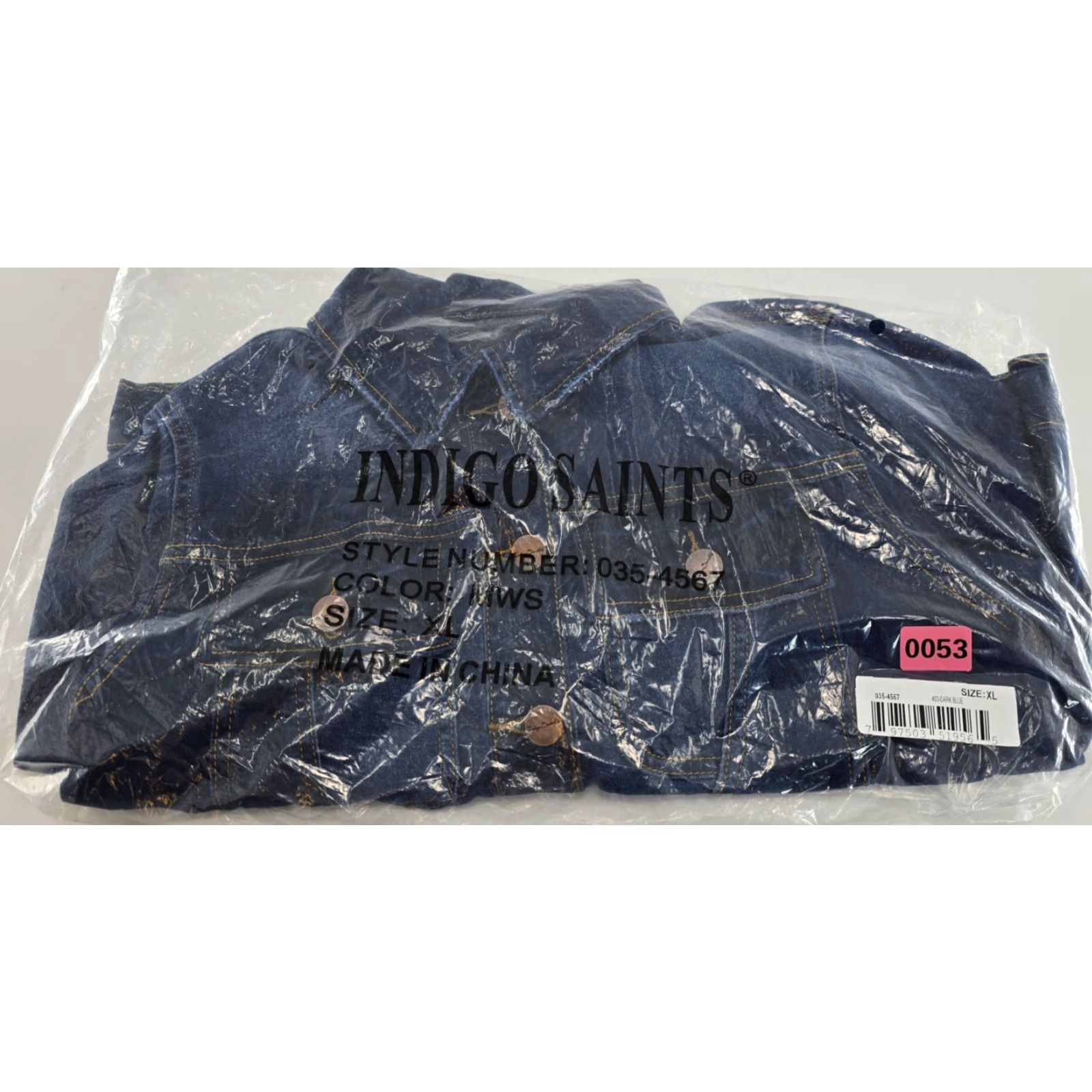 Denime Indigo Saints Denim Jacket - Jacket - XL - Dark Blue - Denim - Women's - New With Tags - Casual - Button - Pockets - Cotton Blend - Regular Fit Size XL / US 12-14 / IT 48-50 - 2 Thumbnail