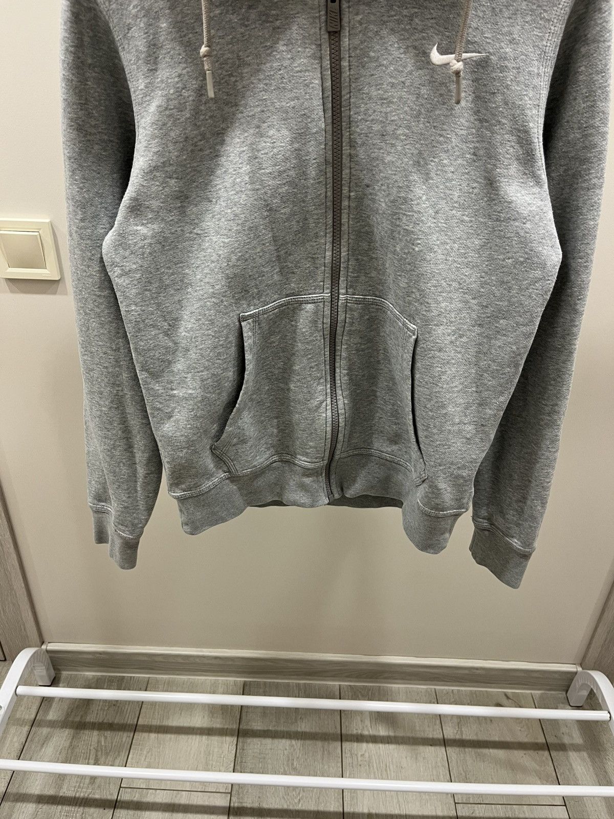 Nike Vintage 20's Nike Zip Hoodie Swoosh Gray Blank USA Y2K Style Size US S / EU 44-46 / 1 - 3 Thumbnail
