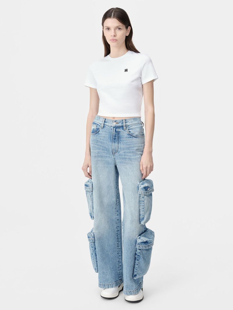 Amiri o1orln1125 MA Embroidered T-Shirt in White Size L / US 10 / IT 46 - 2 Thumbnail