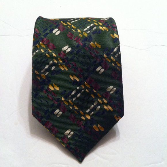 Hickey Freeman HICKEY FREEMAN MEN'S NEW GREEN 100%SILK TIE WIDTH: 3 7/8" Size ONE SIZE - 2 Thumbnail