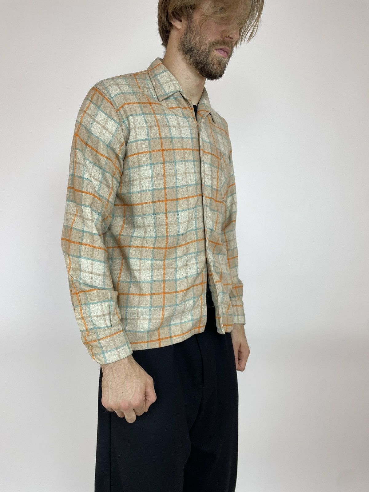 Vintage S. INZERILLO PALERMO Wool Vintage plaid shirt long sleeve Size US M / EU 48-50 / 2 - 7 Thumbnail