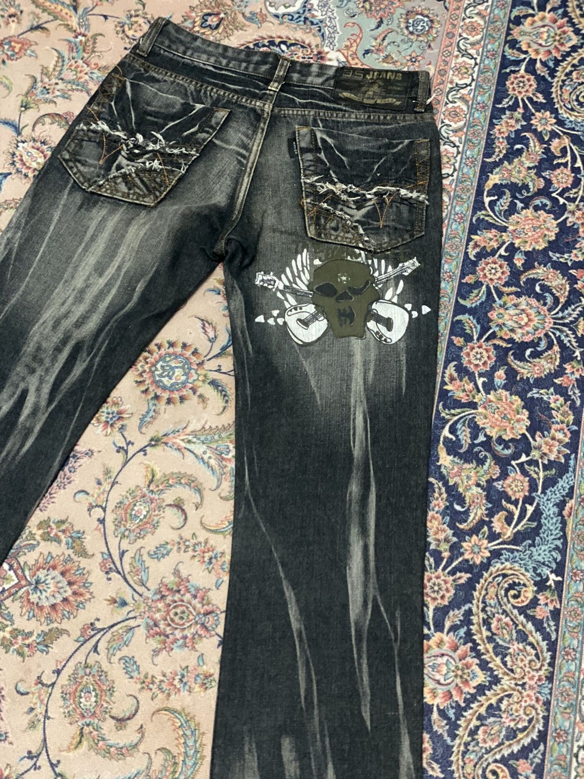 If Six Was Nine × JNCO Astom Denim Skull Lighting crazy design🚀 Size US 31 - 11 Thumbnail