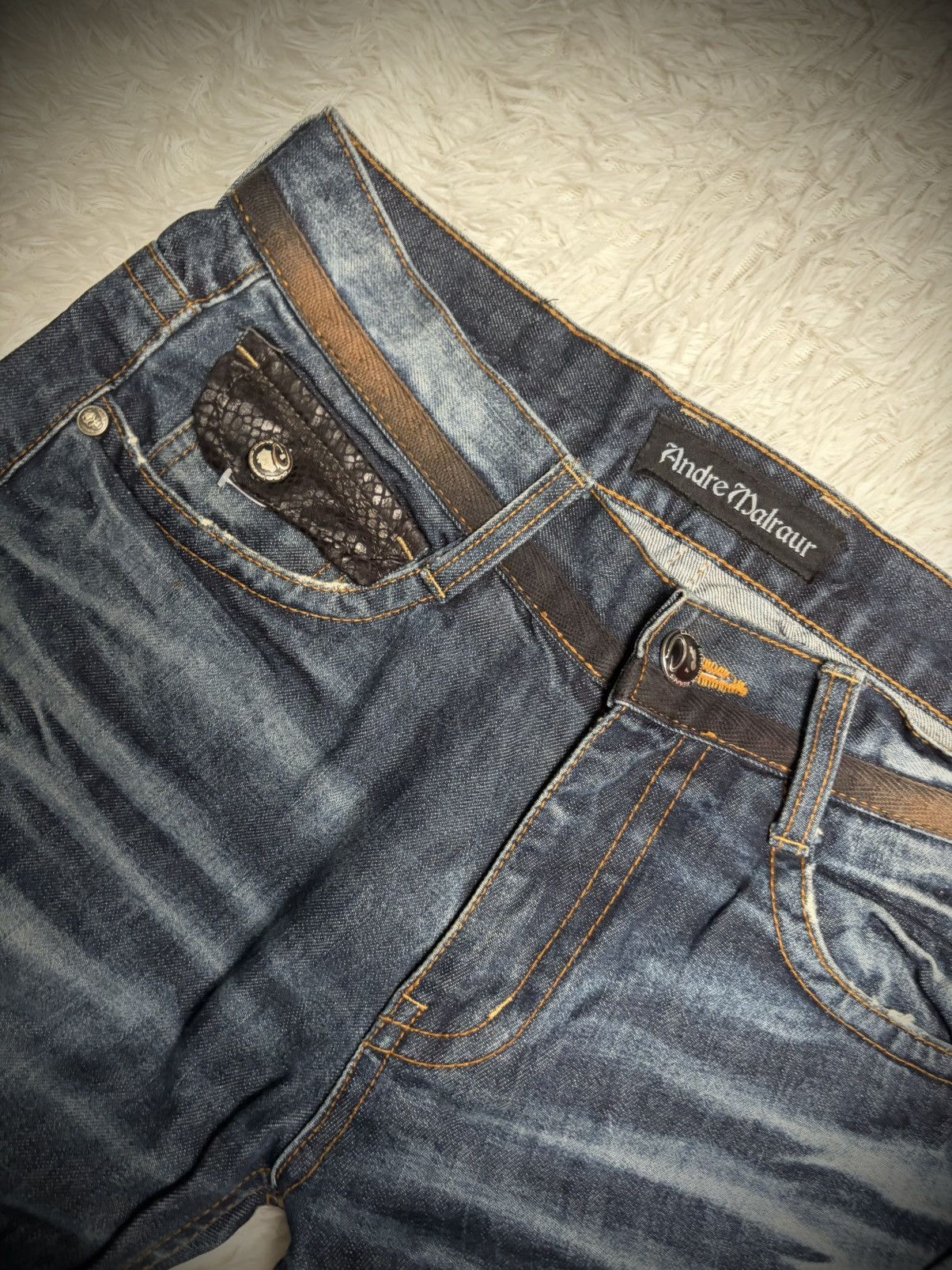 Japanese Brand Rare Andre Malraur snake mudwash jeans Size US 32 / EU 48 - 5 Thumbnail