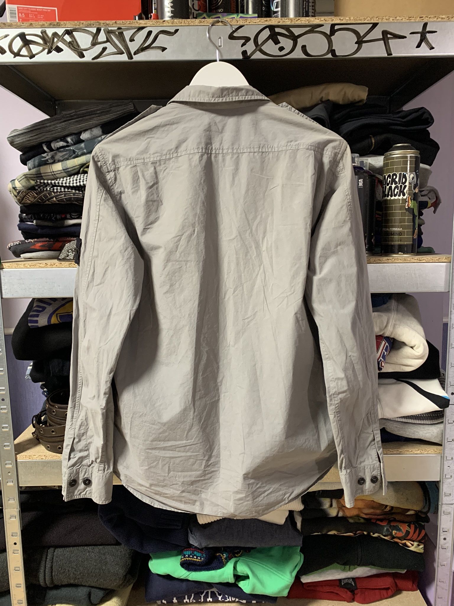 Stone Island Stone Island Cotton Button Up Overshirt Gray Size L Size US L / EU 52-54 / 3 - 2 Thumbnail