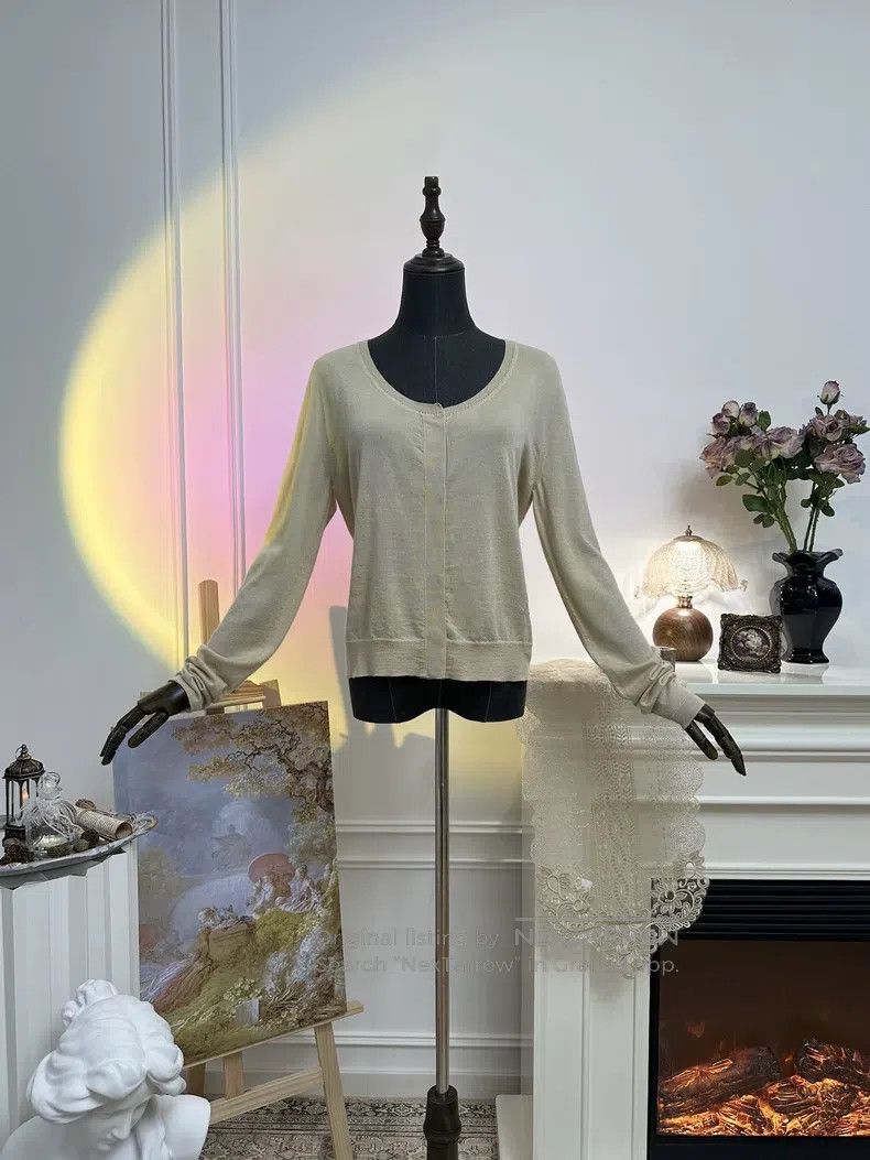 Hermes Hermes Round Neck H-Embroidered Cashmere Knit Cardigan - T Size S / US 4 / IT 40 - 1 Thumbnail
