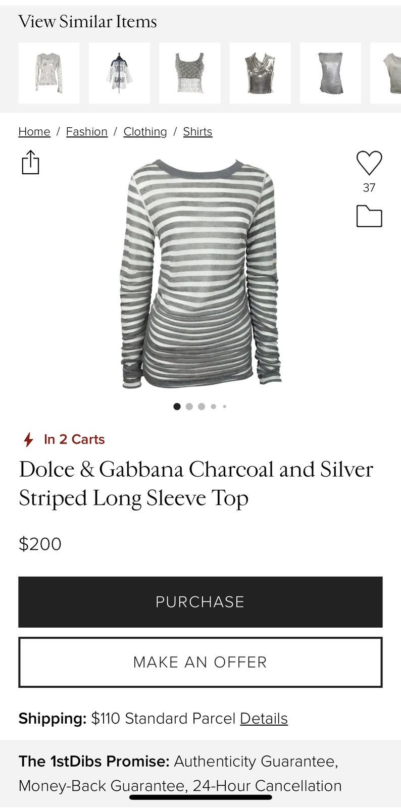 Dolce & Gabbana Dolce & Gabbana Striped Distressed Long Sleeve Top – Size 40 Size S / US 4 / IT 40 - 7 Thumbnail