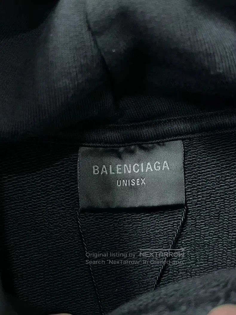Balenciaga Balenciaga Black Distressed Logo Hoodie. Size US S / EU 44-46 / 1 - 6 Thumbnail