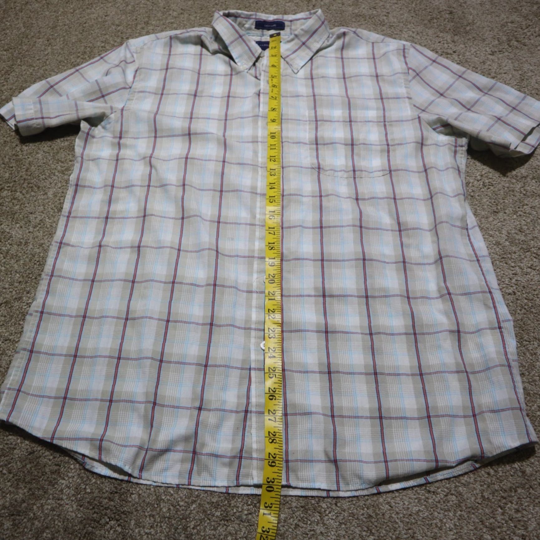 Vintage Saddlebred Button-Down Shirt Tan Beige Plaid Checkered Short Sleeve Pocket Men L Large Shirt Mens Button-Up Casual Workwear 90s? Size US L / EU 52-54 / 3 - 6 Thumbnail