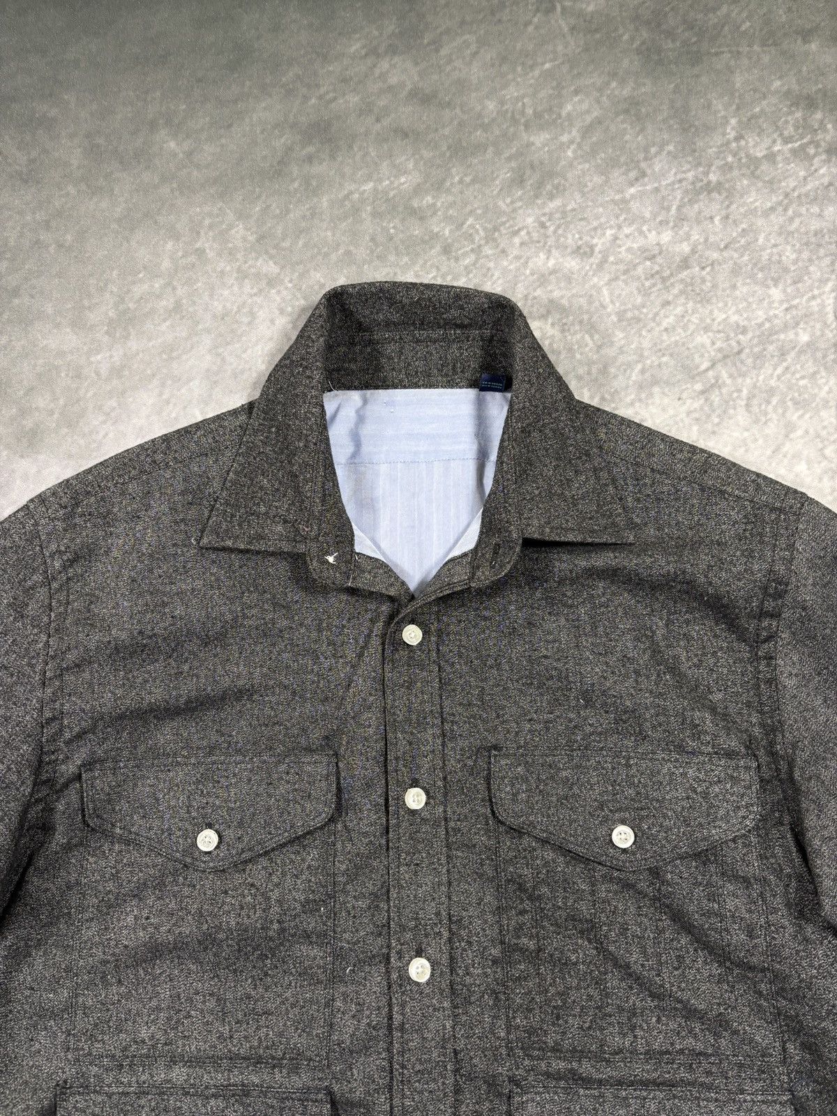 Vintage Cargo Shirt Multi Pocket Button Up Speckled Quilt Lined John Size US M / EU 48-50 / 2 - 5 Thumbnail