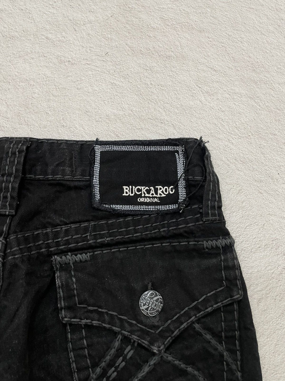 Number (N)ine 2000s Buckaroo Wash Black Denim Grunge Vkei Y2K Tornado LGB Size US 29 - 10 Thumbnail
