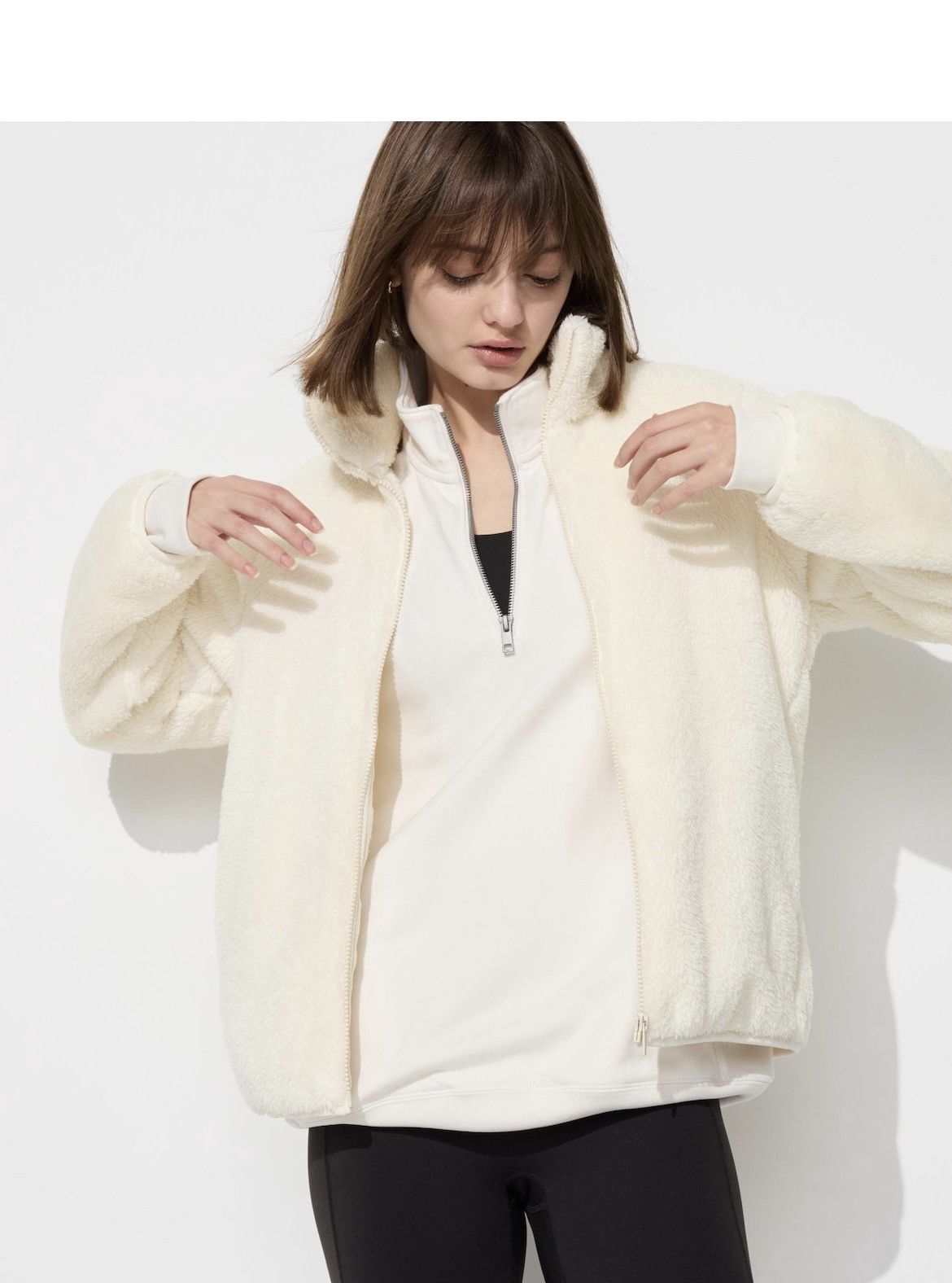 Uniqlo Uniqlo Fluffy Yarn Fleece Full-Zip Jacket Sz L Size L / US 10 / IT 46 - 1 Thumbnail