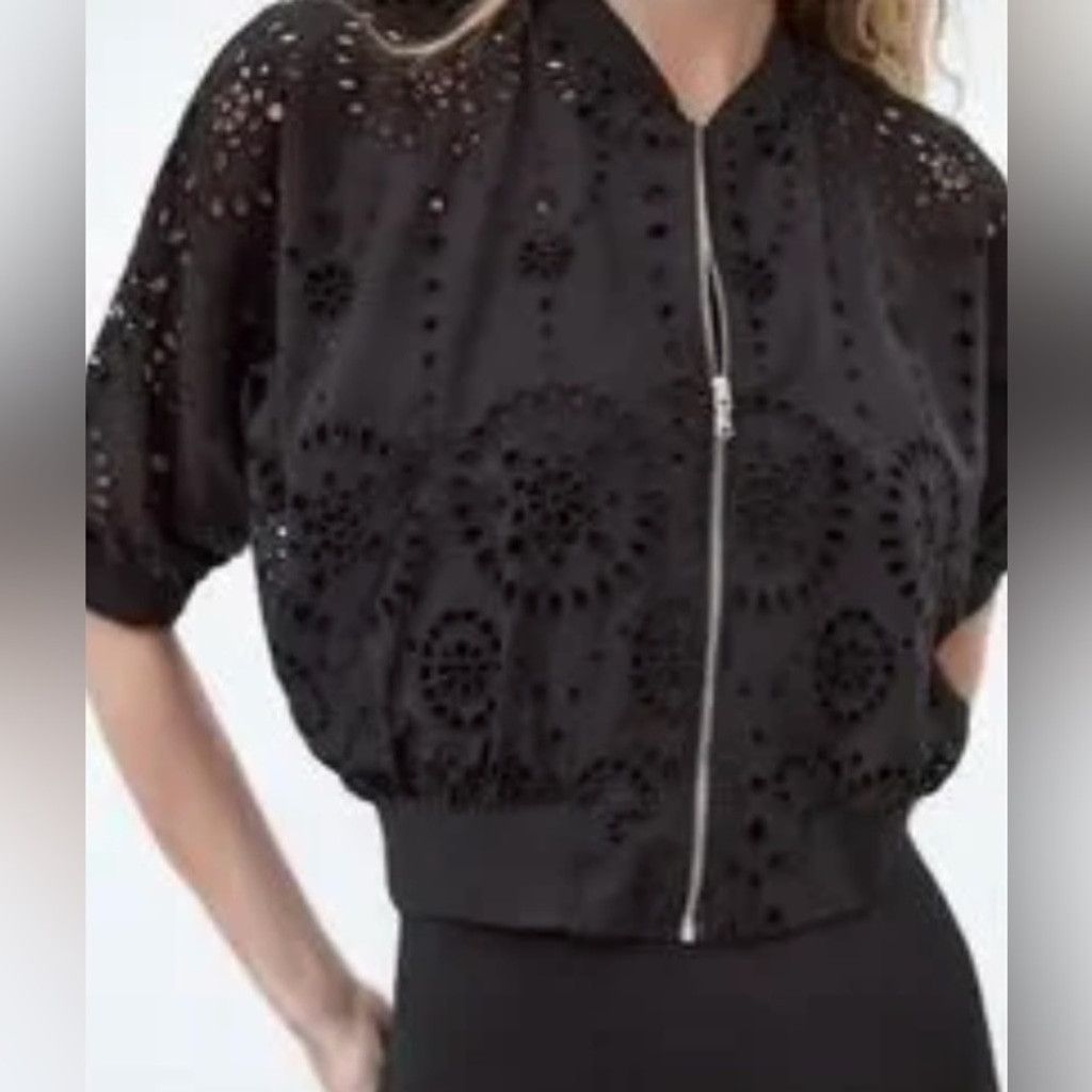 Zara Zara Embroidered Eyelet Bomber Jacket | EUC | Sz S Size S / US 4 / IT 40 - 2 Thumbnail