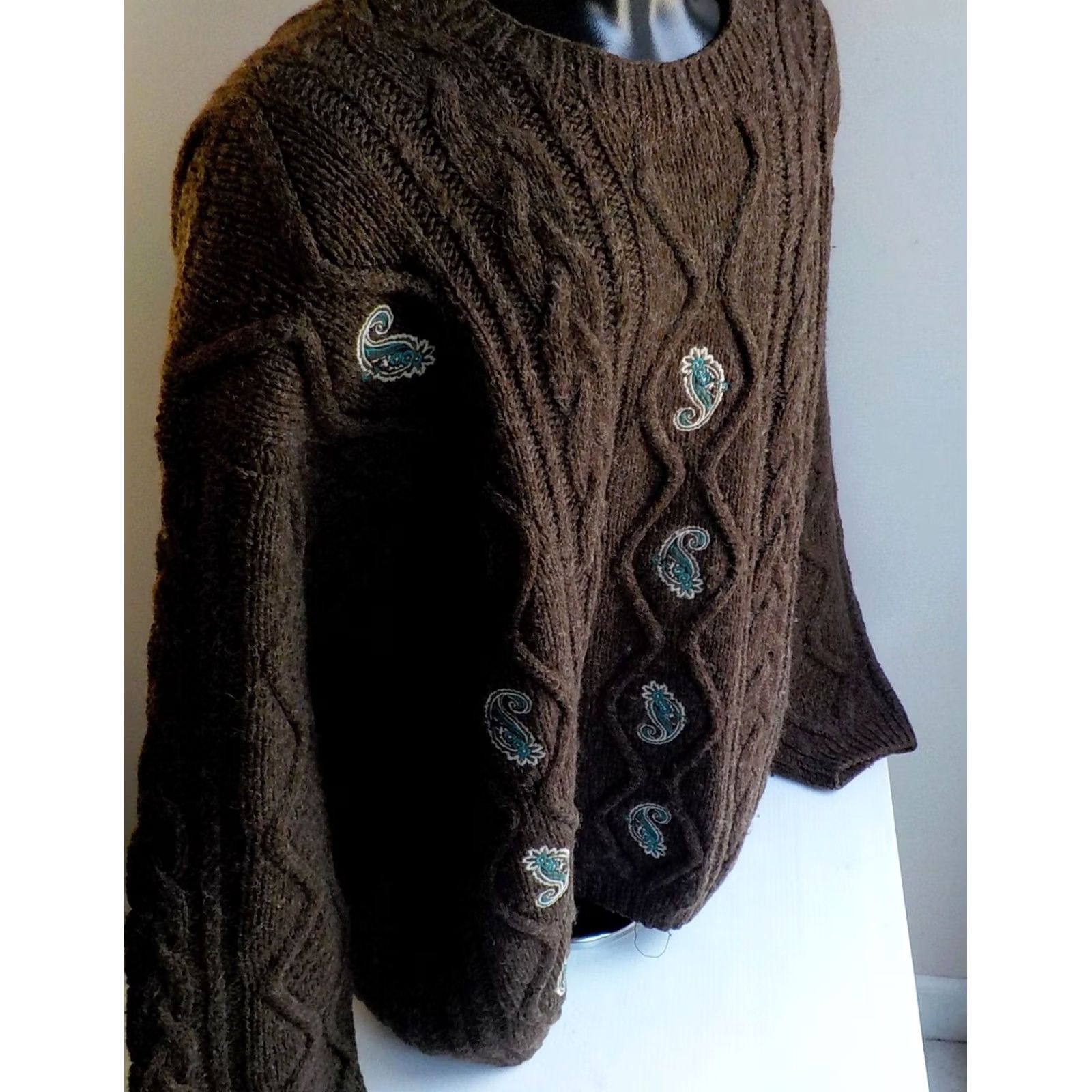 Avenue Avenue A Mireille Bitton Crewneck Sweater Fabrics Wool Brown XS S Sleeves 24 Length 29 Men Pullover Vintage - Mens Size US S / EU 44-46 / 1 - 3 Thumbnail