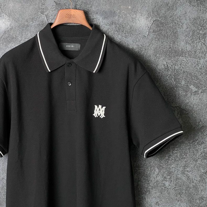Amiri Amiri Black cotton short-sleeved polo shirt Size US XL / EU 56 / 4 - 3 Thumbnail
