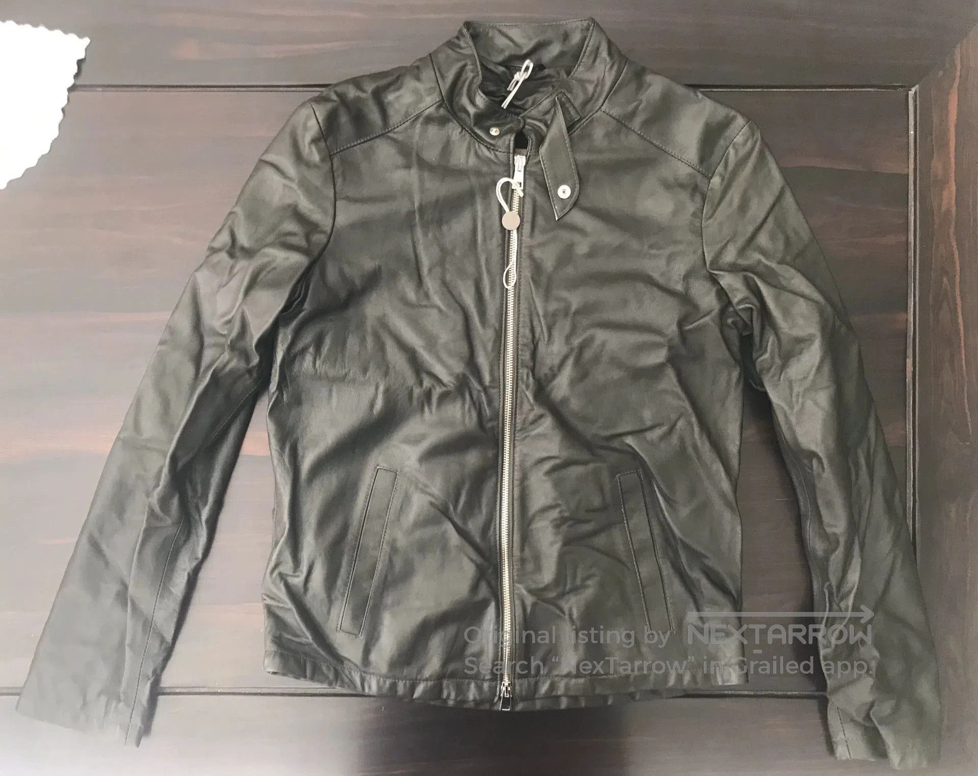 Giorgio Brato handcrafted dark green leather motorcycle jacket. Size US L / EU 52-54 / 3 - 1 Thumbnail
