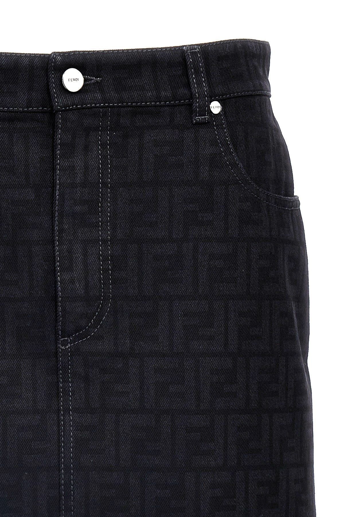 Fendi o1loc1c0426 Jeans Skirt in Black Size 30" / US 8 / IT 44 - 3 Thumbnail
