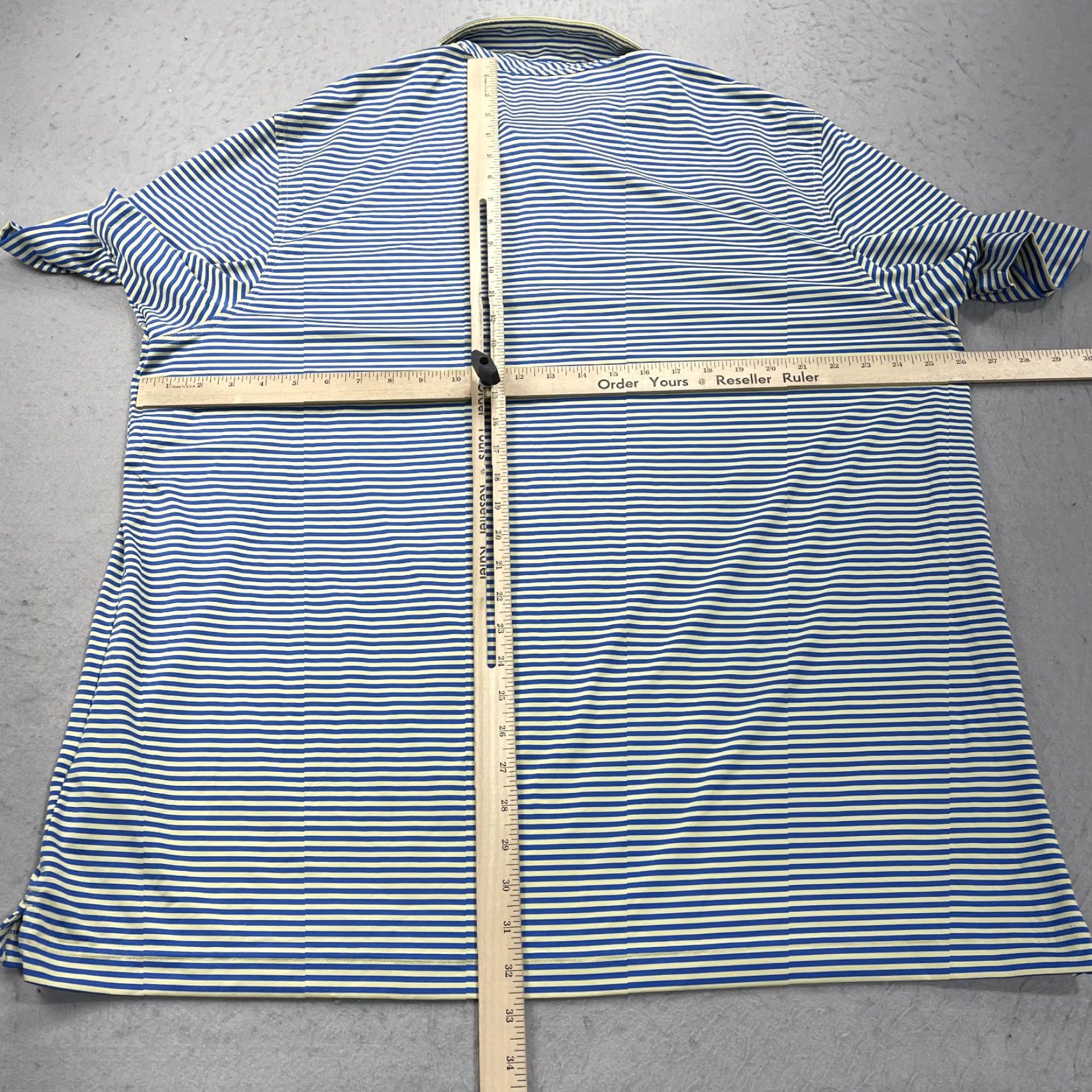Vineyard Vines Vineyard Vines Polo Shirt Mens 2XL Yellow Blue Stretch Striped Performance Golf Shirt Mens 2XL Blue Polo Crisper Comfort Size US XXL / EU 58 / 5 - 5 Thumbnail