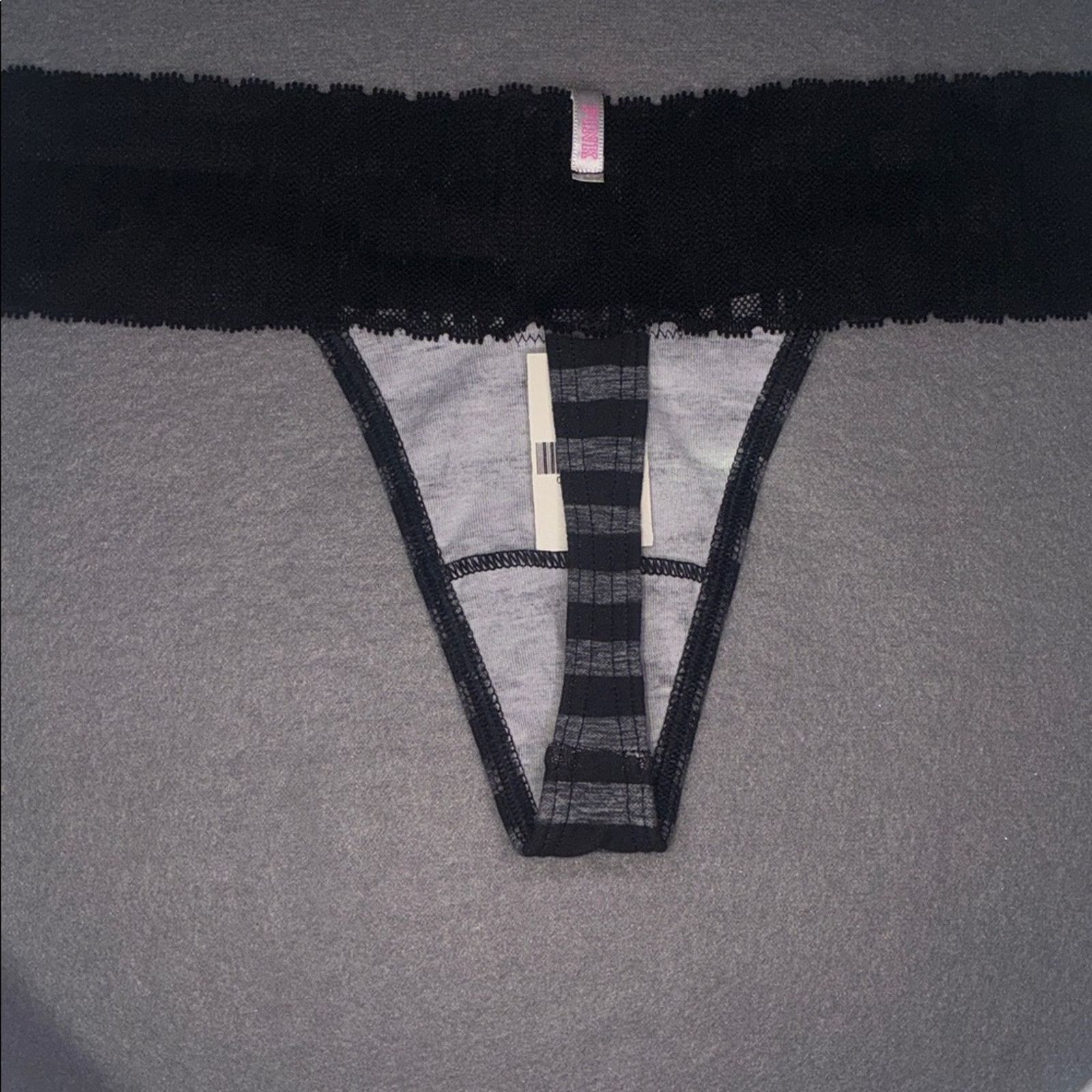 Victoria's Secret PINK Victoria's Secret Black Lace Thong NEW M Size ONE SIZE - 3 Thumbnail