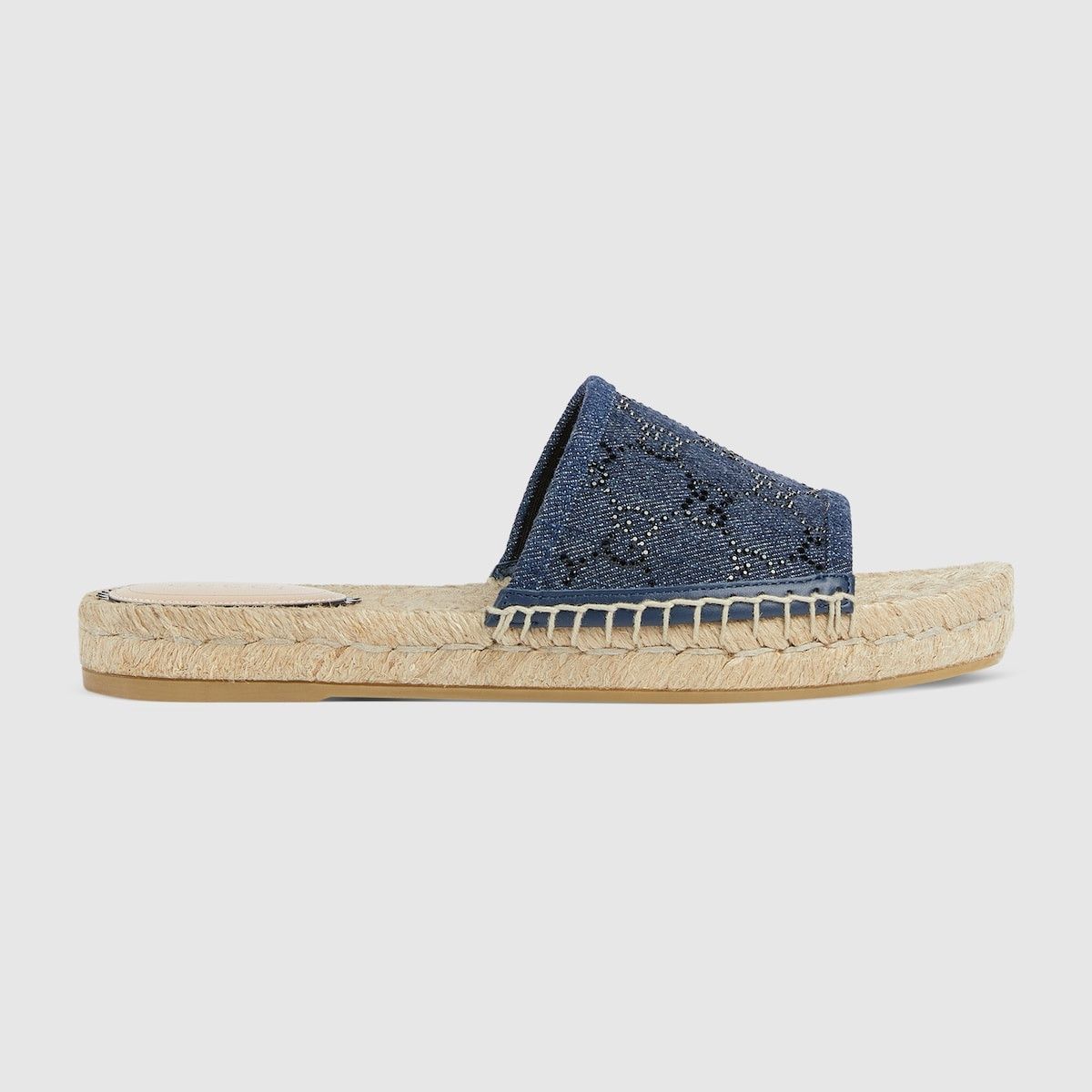 Gucci o1s1wg110425 Women's Slide Espadrille With GG Crystals Size US 7 / IT 37 - 1 Thumbnail