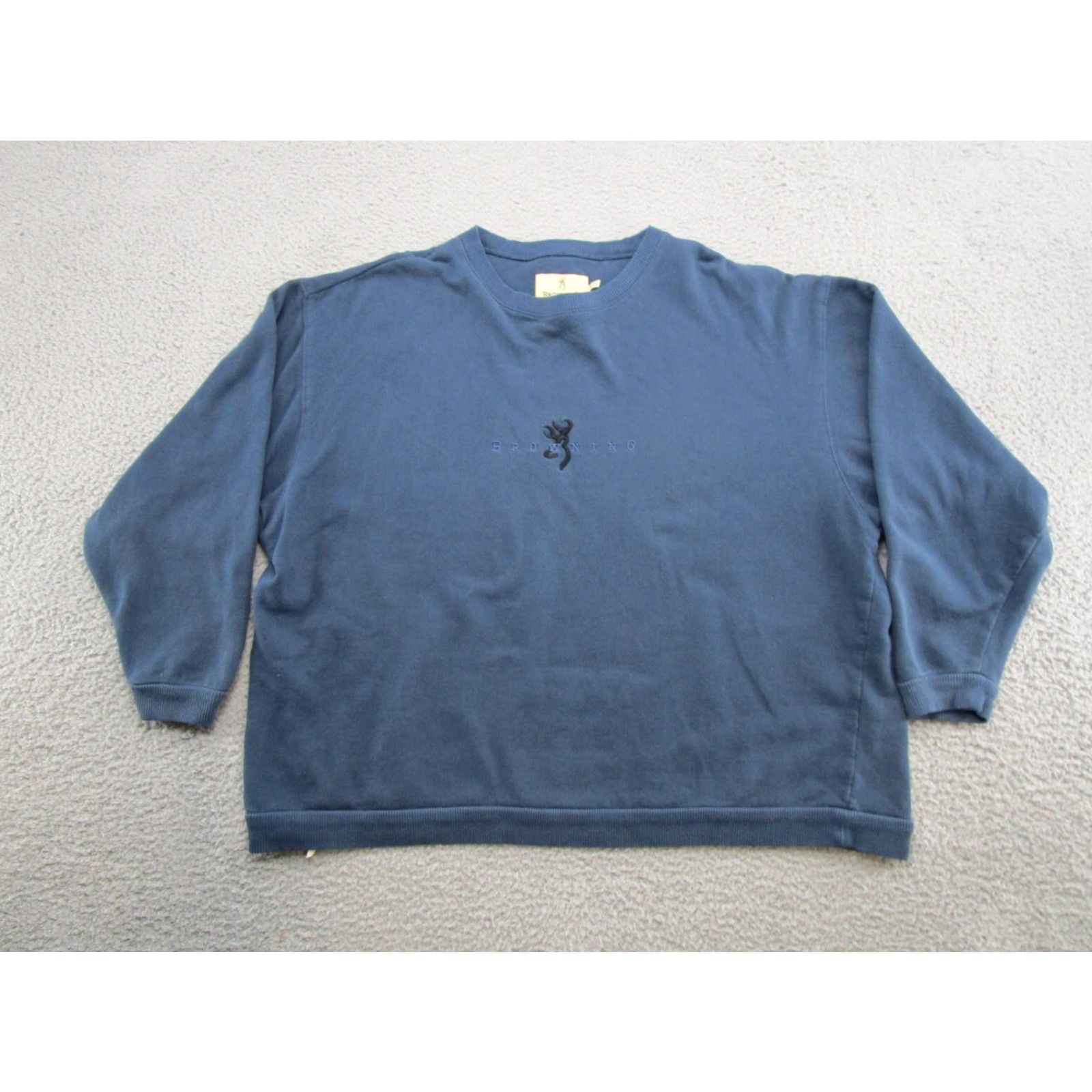 Vintage Y2K Vintage Browning Sweatshirt Logo Deer Blue 2XL Cotton Blend Mens Pullover Hooded Long Sleeve Sports All Seasons Shirt Size US XXL / EU 58 / 5 - 2 Thumbnail
