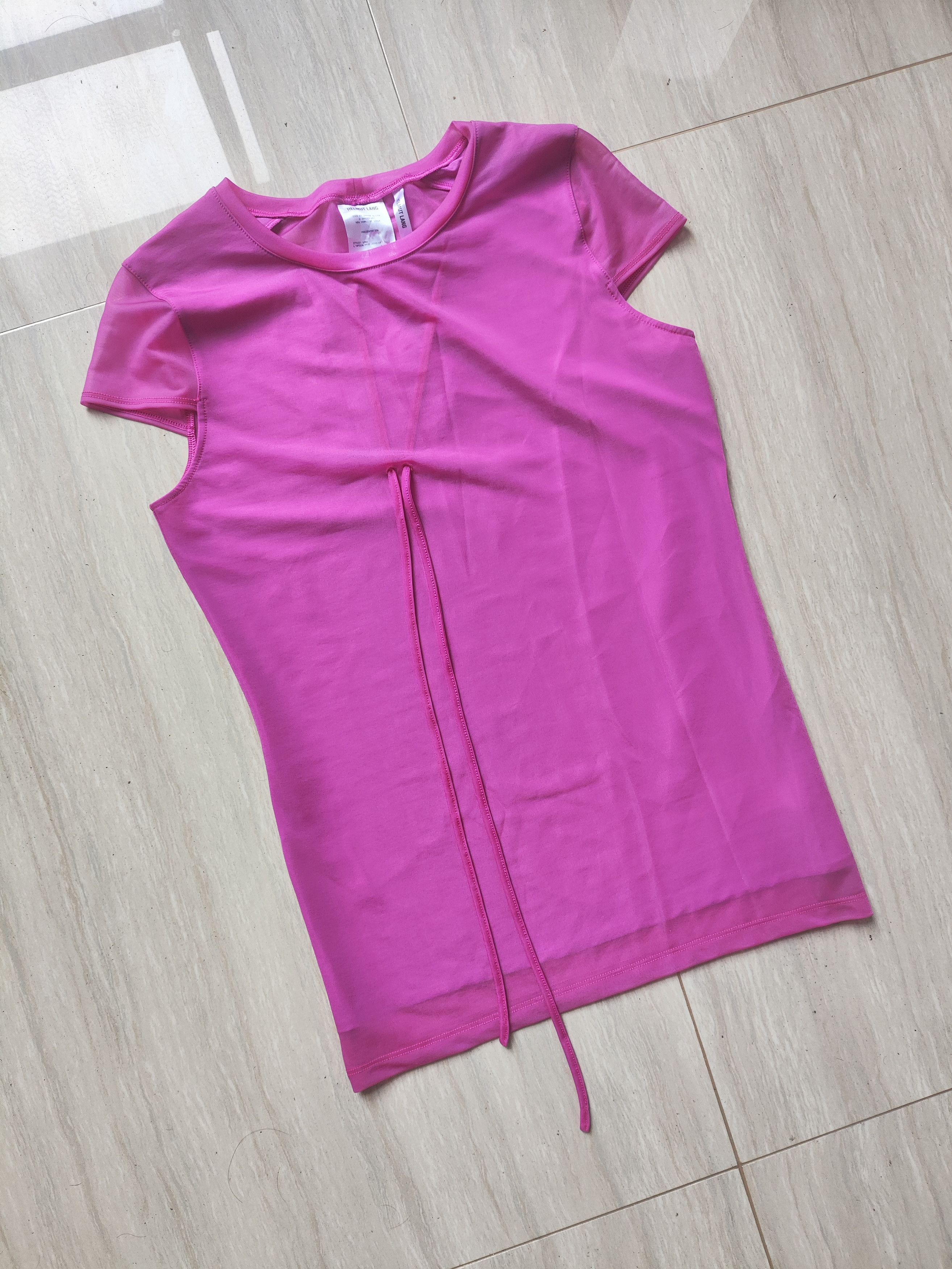 Helmut Lang SS18 Shayne Oliver Design Pink Bobo Strip T-shirt Size L / US 10 / IT 46 - 4 Thumbnail
