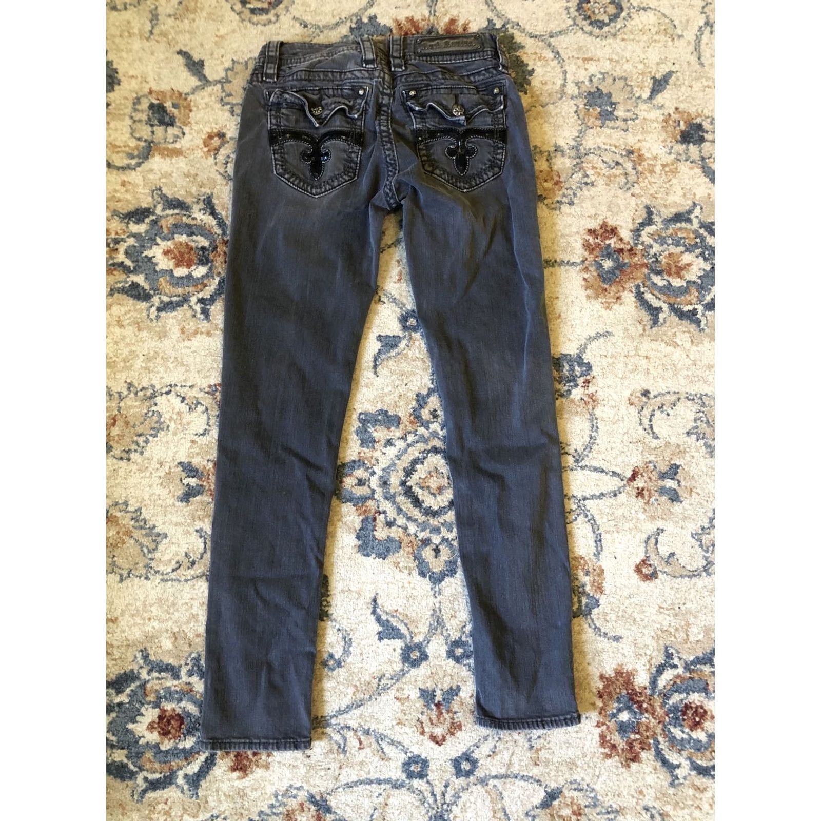 Vintage Rock Revival Jeans Women's Gray Size 29 Celine Skinny Size 29" - 7 Thumbnail
