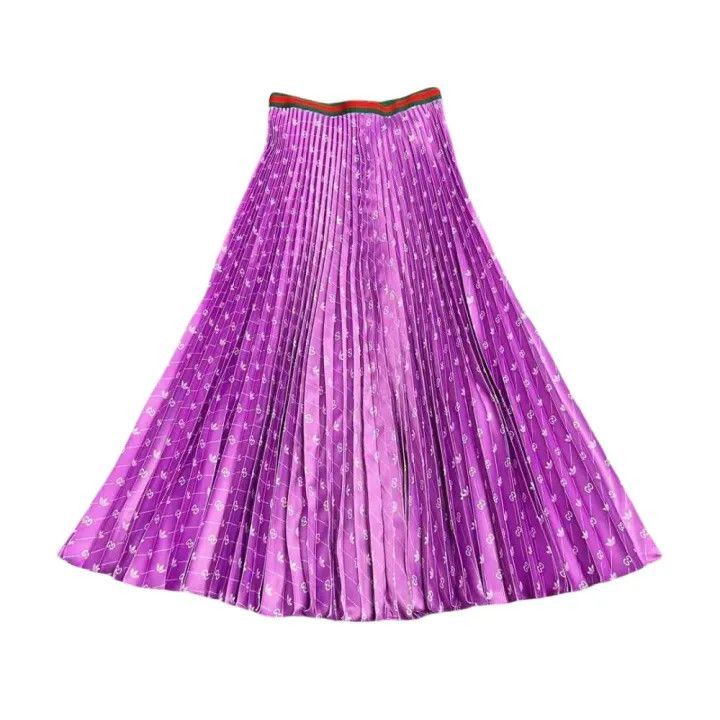 Gucci Gucci Gucci SS22 Pleated Skirt in Purple Stripe -2506 Size US 44 / EU 60 - 1 Thumbnail