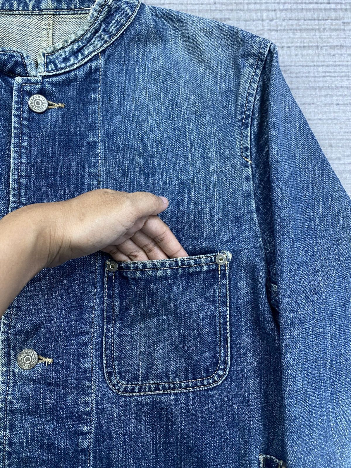 Tete Homme 🔥Vintage Tete Homme By Issey Miyake Chore Denim Jacket Size US M / EU 48-50 / 2 - 8 Thumbnail