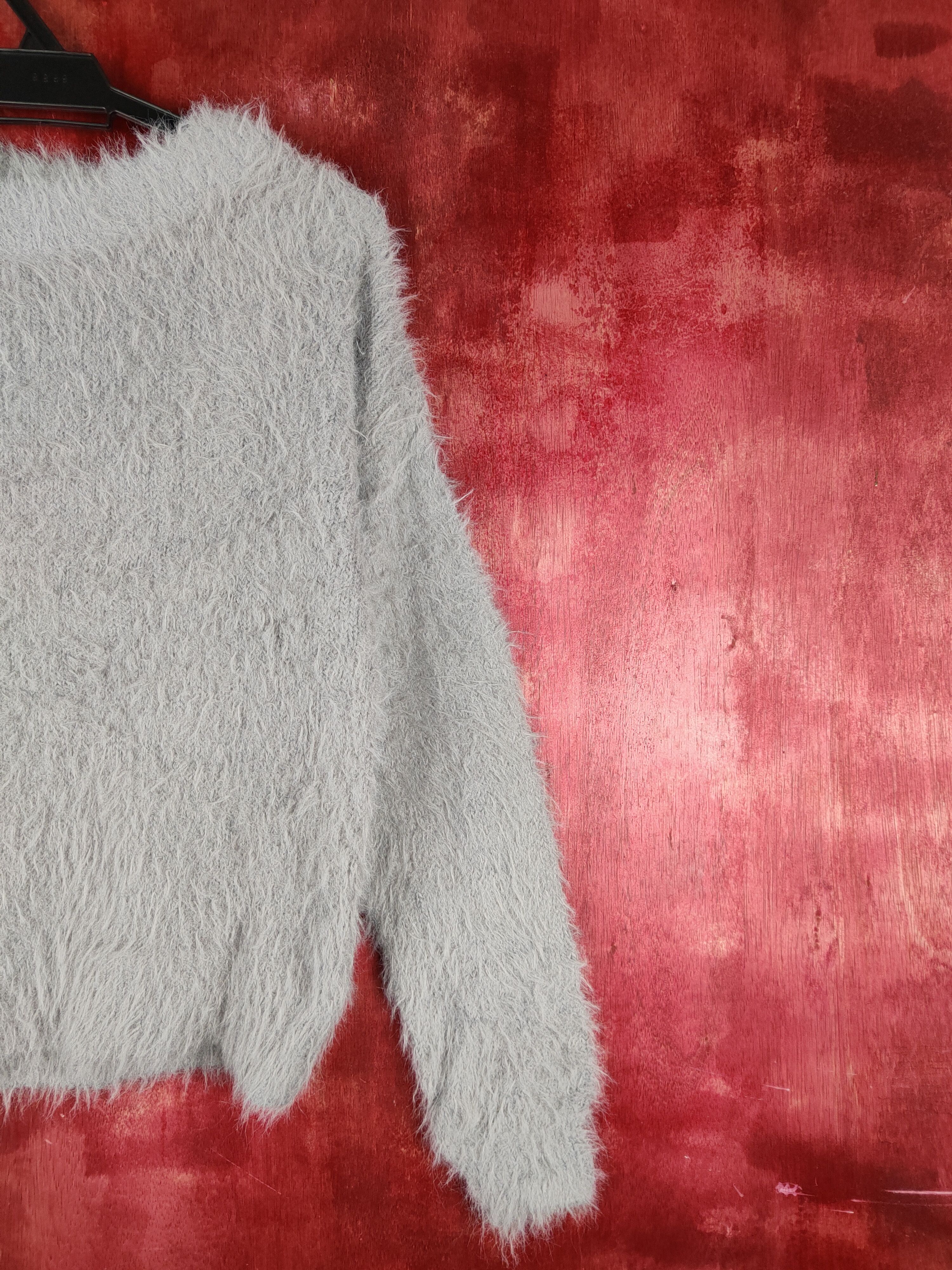 Japanese Brand Lowrys Farm Gray Shag Shaggy Fur Mohair Knitwear #S1956 Size M / US 6-8 / IT 42-44 - 5 Thumbnail