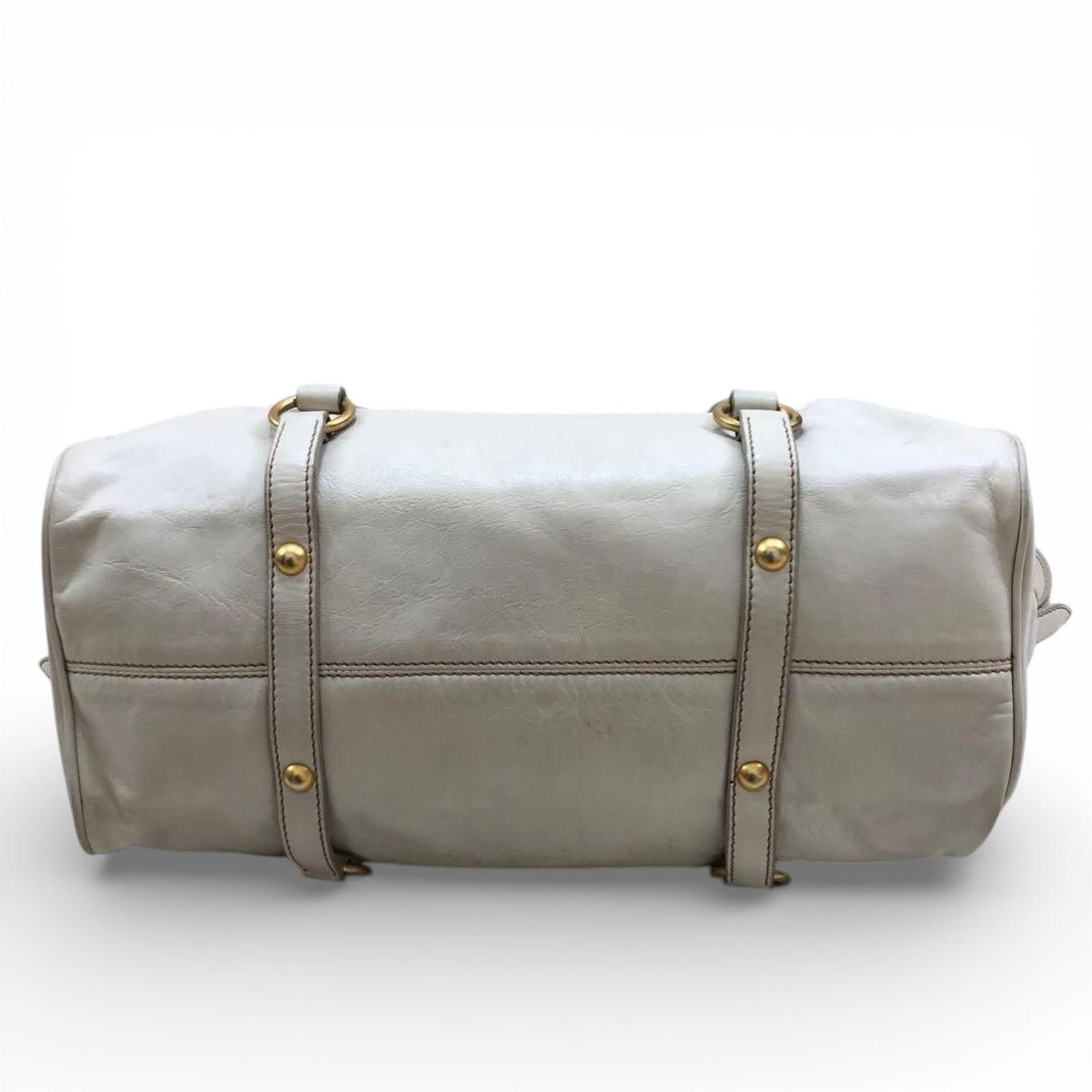 Miu Miu Miu Miu - Gray Leather Satchel Bag Bow Detail Size ONE SIZE - 3 Thumbnail