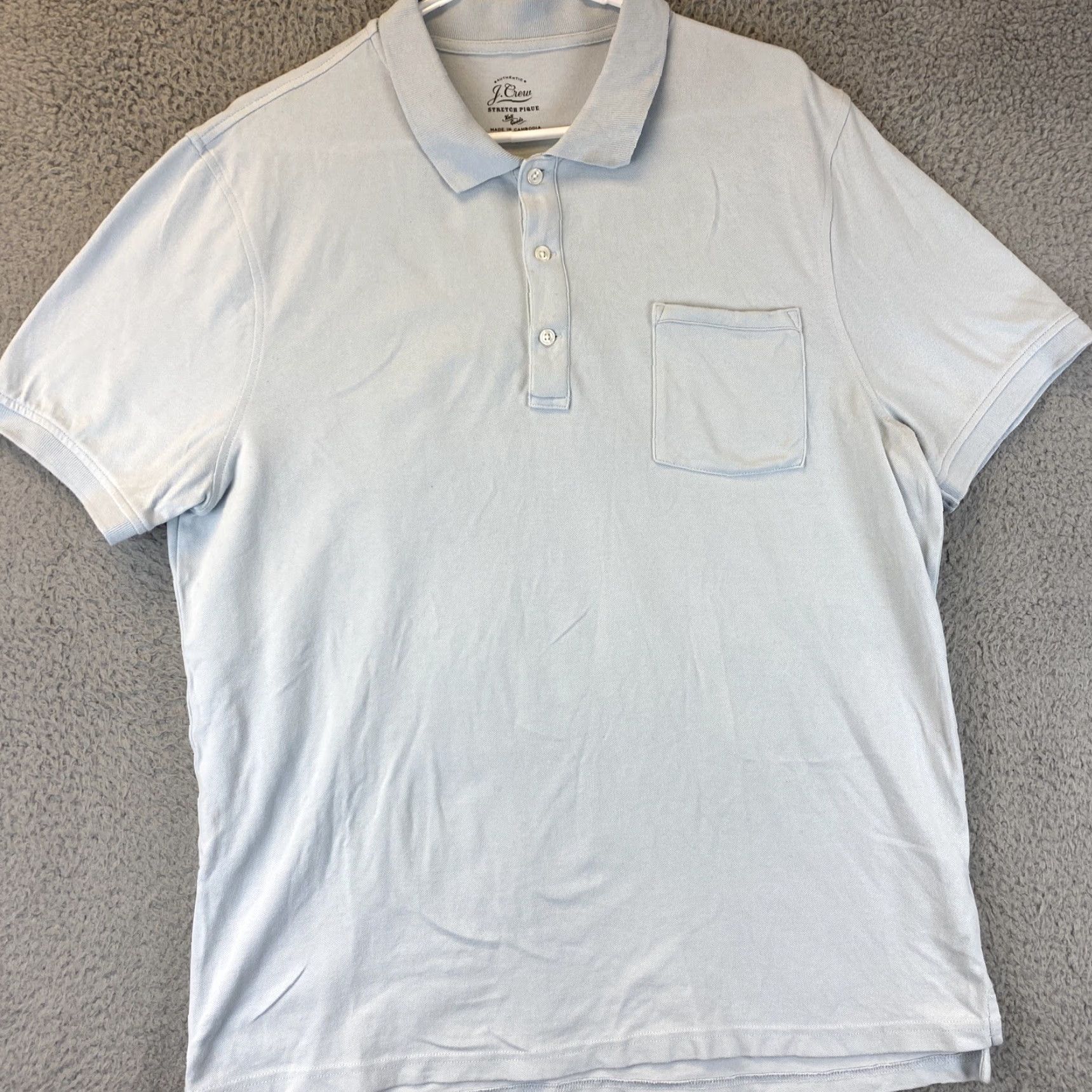 J.Crew J.CREW Polo Shirt Mens Large Blue Short Sleeve Stretch Pique Casual Men /73-3 Size US L / EU 52-54 / 3 - 2 Thumbnail
