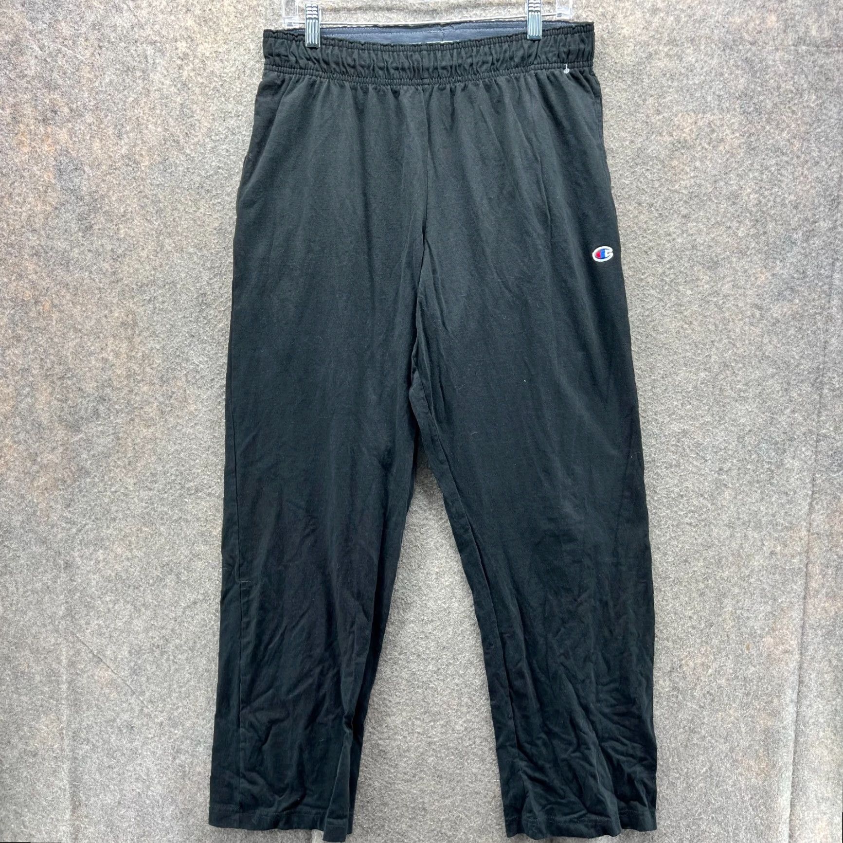 Champion VINTAGE Champion Sweatpants Mens Large Black Athletic Elastic Waist Fleece Logo 90s Size US 33 - 2 Thumbnail