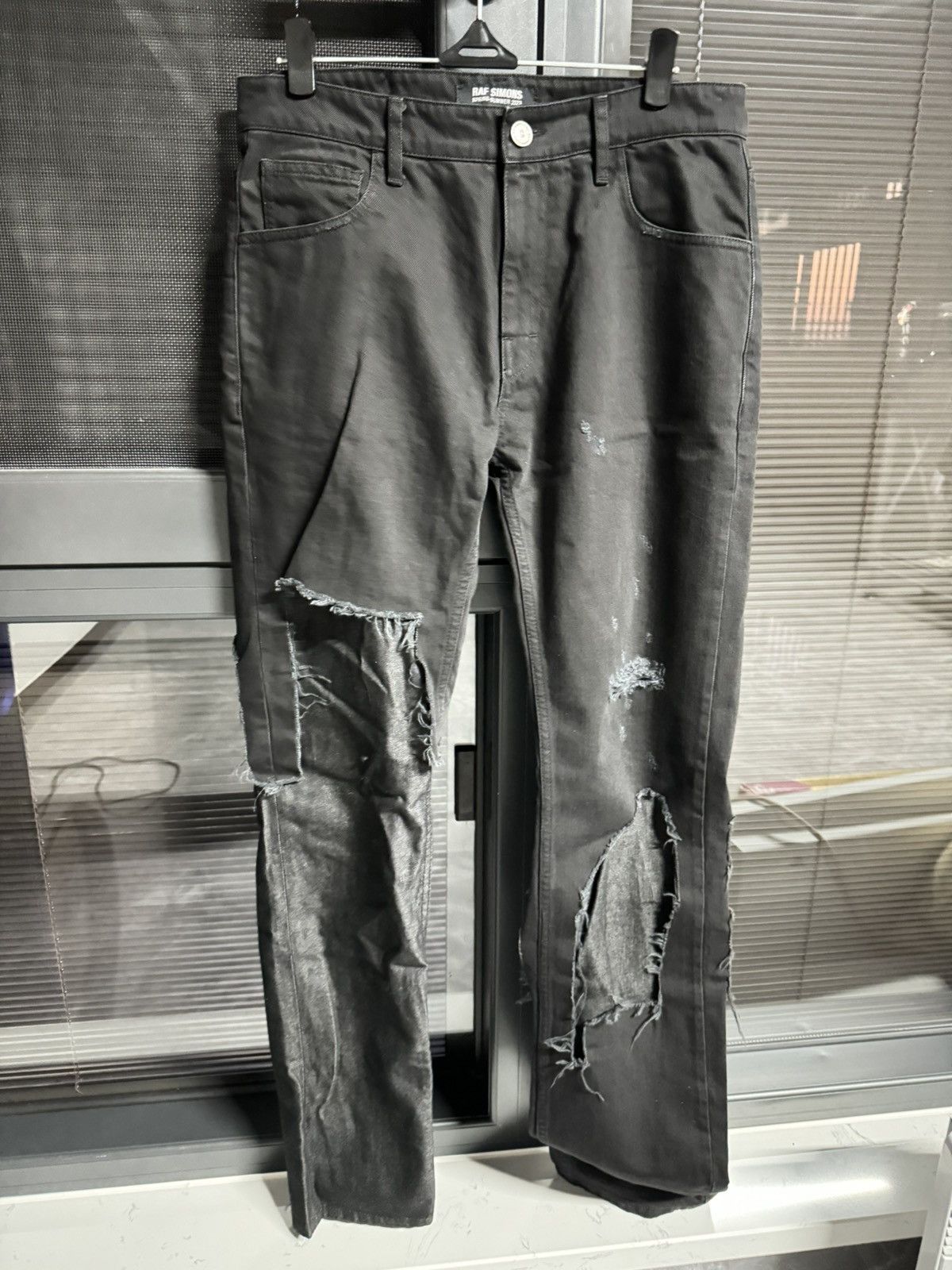 Raf Simons RAF SIMONS SS23 Double layer Damaged Jeans Size US 31 - 1 Thumbnail