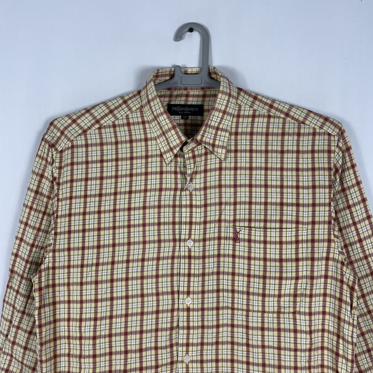 Yves Saint Laurent 🔥Rare🔥Yves Saint Lauren Pour Homme Checkerd Buttons Shirts Size US L / EU 52-54 / 3 - 2 Thumbnail