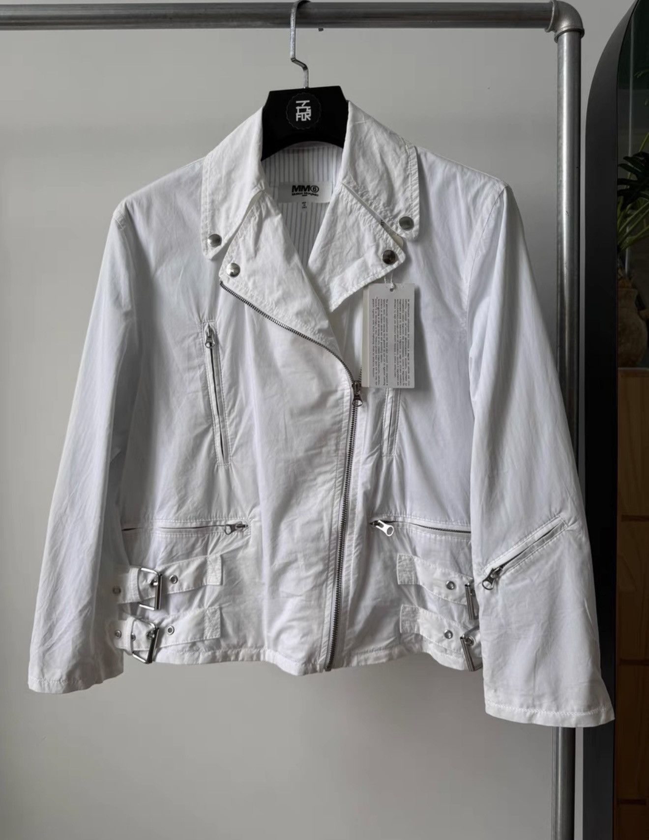 Maison Margiela [MAISON MARGIELA] SS18 White Biker-Style Jacket Size US M / EU 48-50 / 2 - 1 Thumbnail