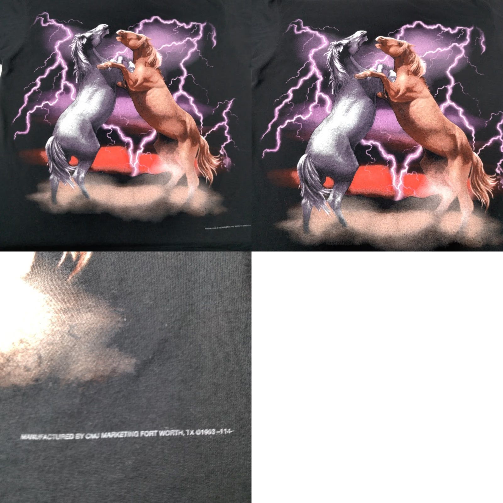 Vintage VINTAGE 3D Emblem T-Shirt Men XL Black Graphic Horse Fight USA Made Short Sleeve Crew Neck Cotton Knit Regular Size US XL / EU 56 / 4 - 8 Thumbnail