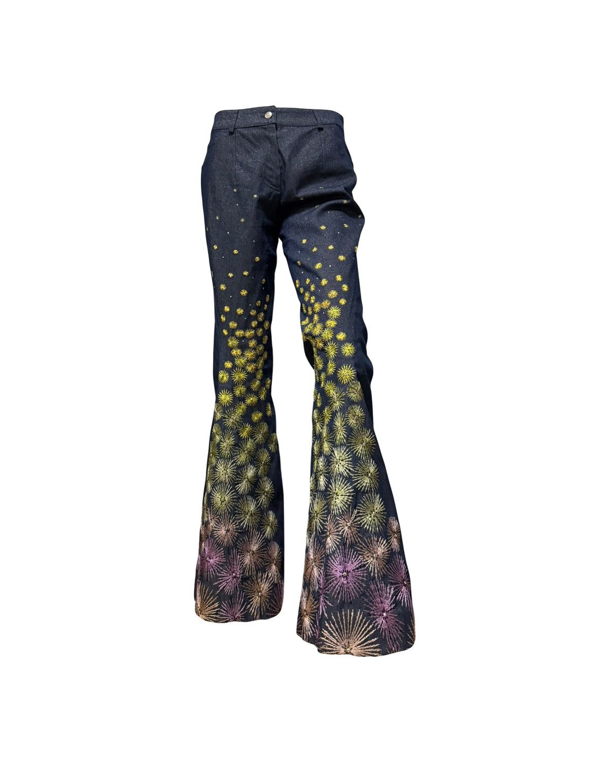 Dior CHRISTIAN DIOR S/S 2002 Fireworks Beaded Flared Denim Pants Size 27" / US 4 / IT 40 - 1 Thumbnail