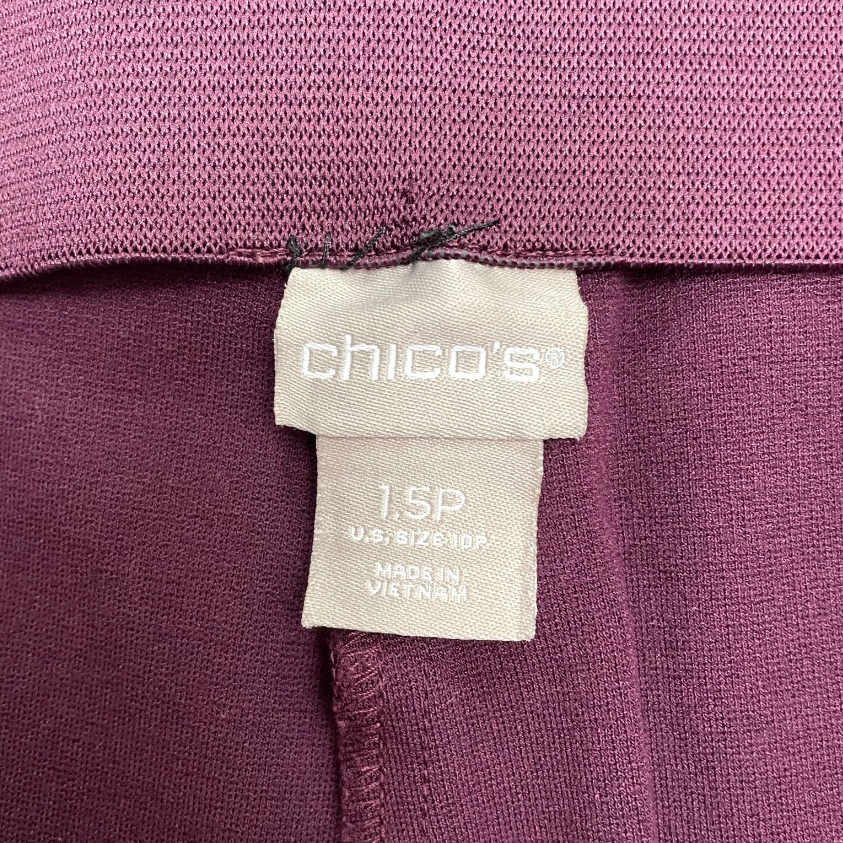 Vintage Chico's Pull On Stretch Cropped Pants 10P Purple Mid Rise 32x23 Casual Womens Size 32" / US 10 / IT 46 - 6 Thumbnail