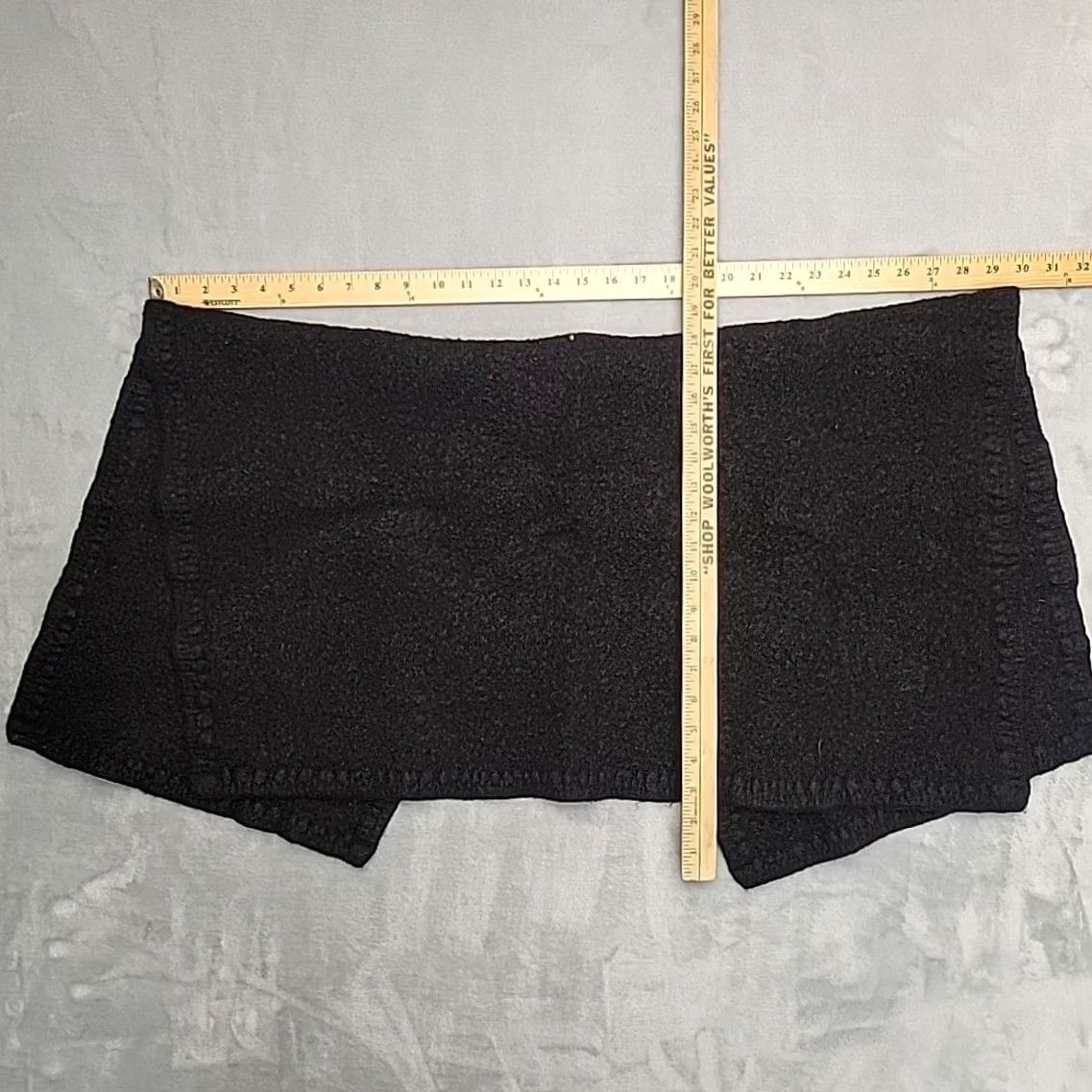 Vintage Cuyana Women OS Black Wool Blend Poncho Cape Minimalist Open Front Size ONE SIZE - 6 Thumbnail